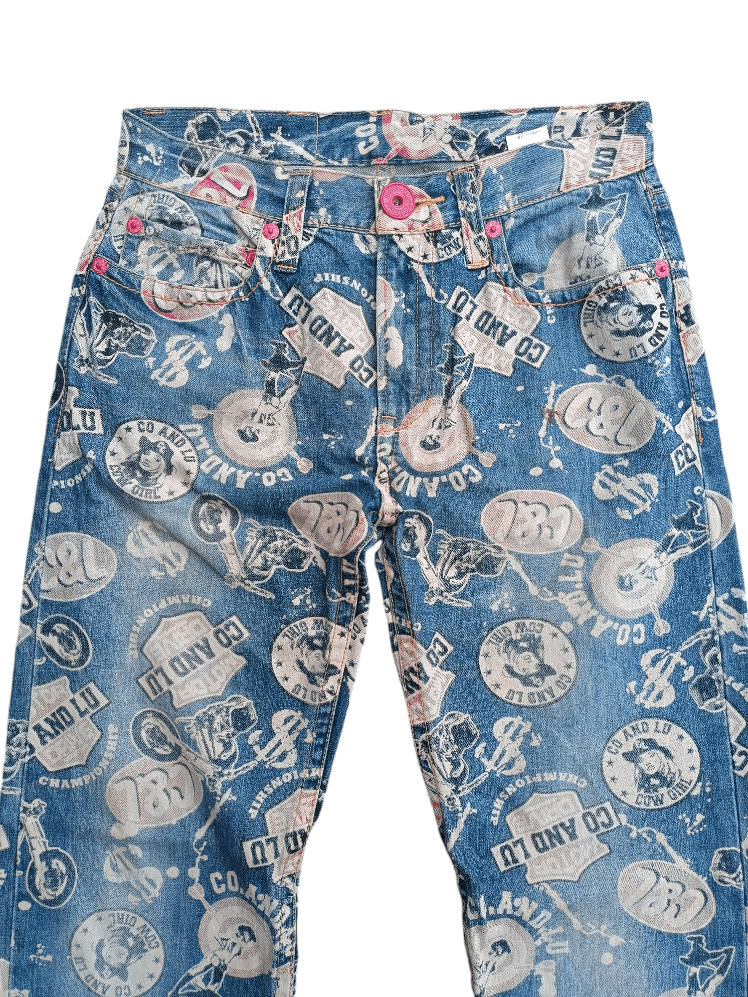 Japanese Brand × Vintage VINTAGE Co&Lu Cow Girl Hysteric Style Fullprint Jeans Size US 29 - 4 Thumbnail