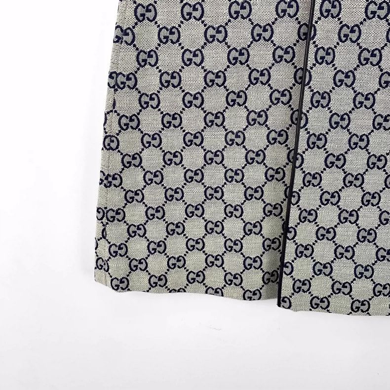 Gucci Gucci Beige gray logo jacquard full-print cotton casual ski Size 24" / US 00 / IT 34 - 4 Thumbnail