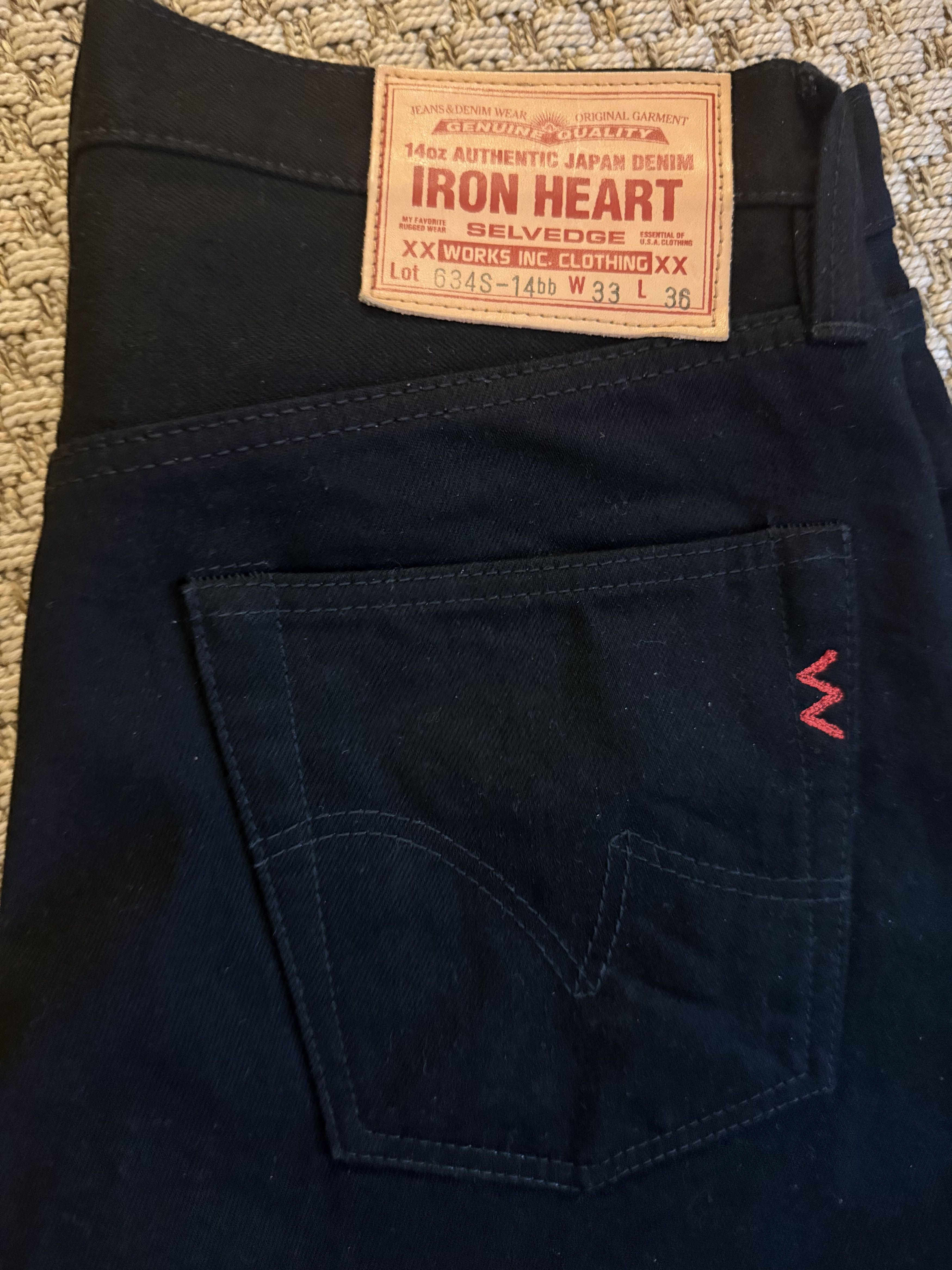 Iron Heart iron heart 14oz 634 blk/blk Size US 33 - 1 Thumbnail