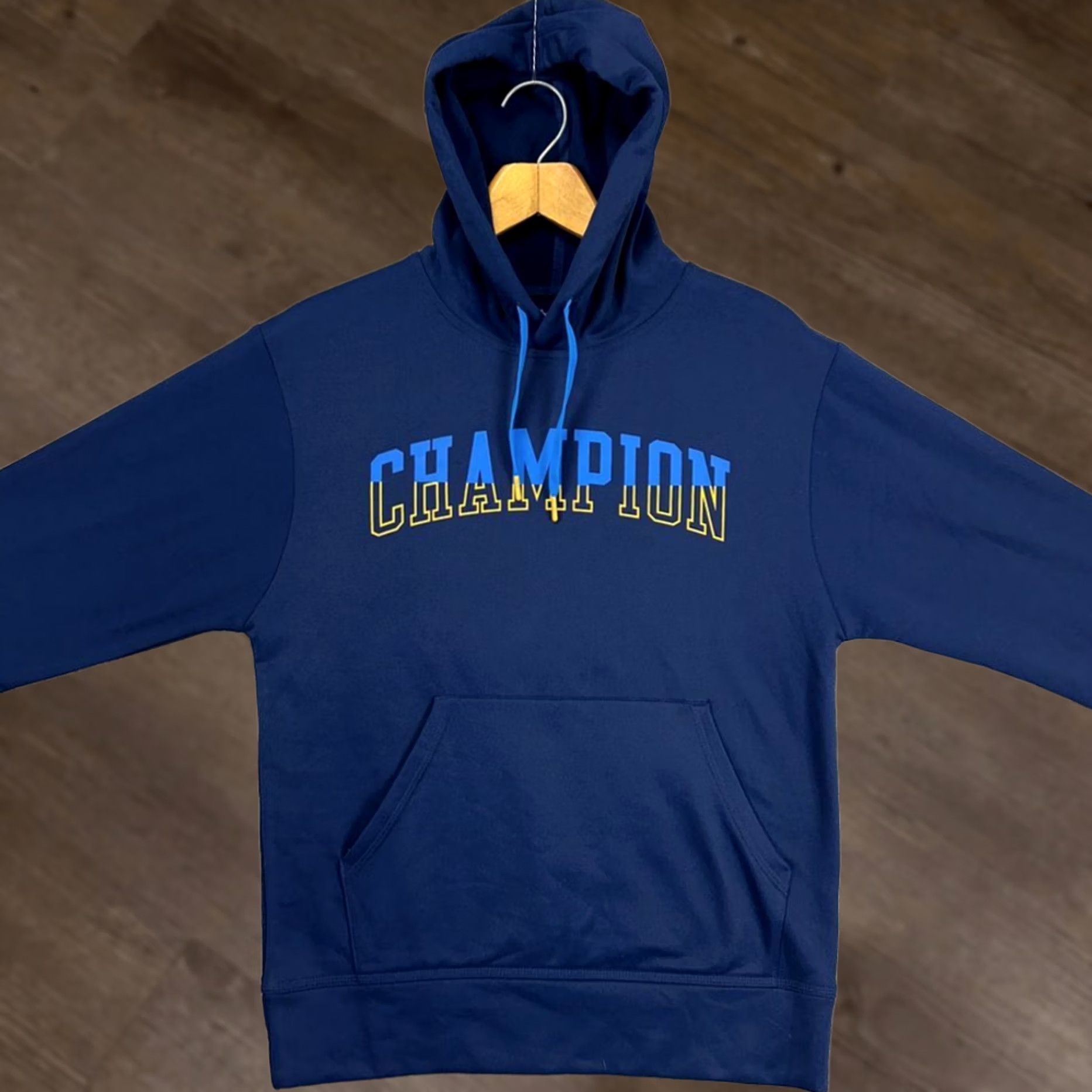 Champion Champion Hoodie Sweatshirt Mens Small Navy Graphic Print Pullover Drawstring Size US S / EU 44-46 / 1 - 1 Thumbnail