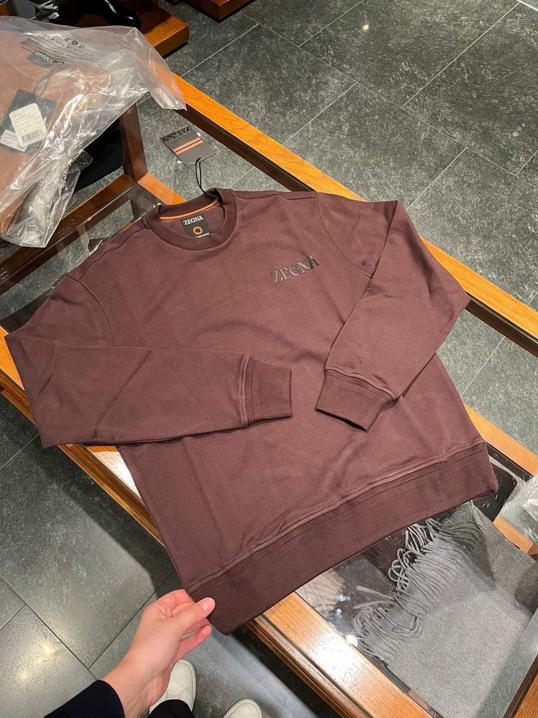 Ermenegildo Zegna Zegna Men's Relaxed Purple Sweatshirt Size US S / EU 44-46 / 1 - 9 Thumbnail