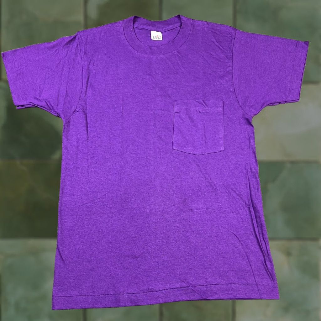 Vintage VINTAGE BVD Shirt Mens M Purple Single Stitch Selvedge Pocket 80s 70s Deadstock USA Size US M / EU 48-50 / 2 - 1 Thumbnail