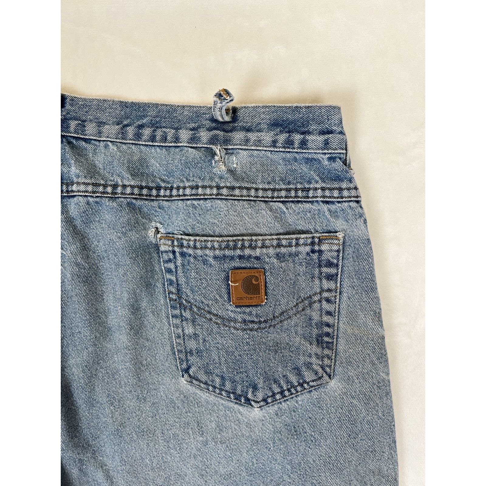 Carhartt Carhartt B160-DST Jeans Mens 42x30 Distressed Denim Leather Size US 42 / EU 58 - 11 Thumbnail