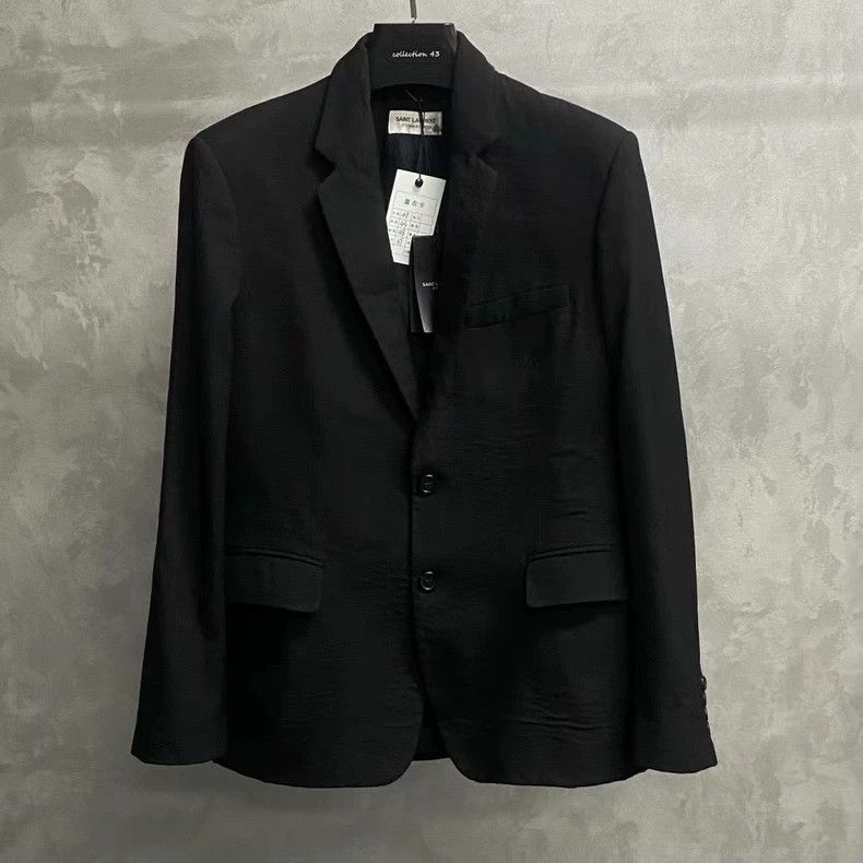Yves Saint Laurent SAINT LAURENT Original Black Sword Collar Suit 2502-Nextarr Size 48R - 1 Thumbnail