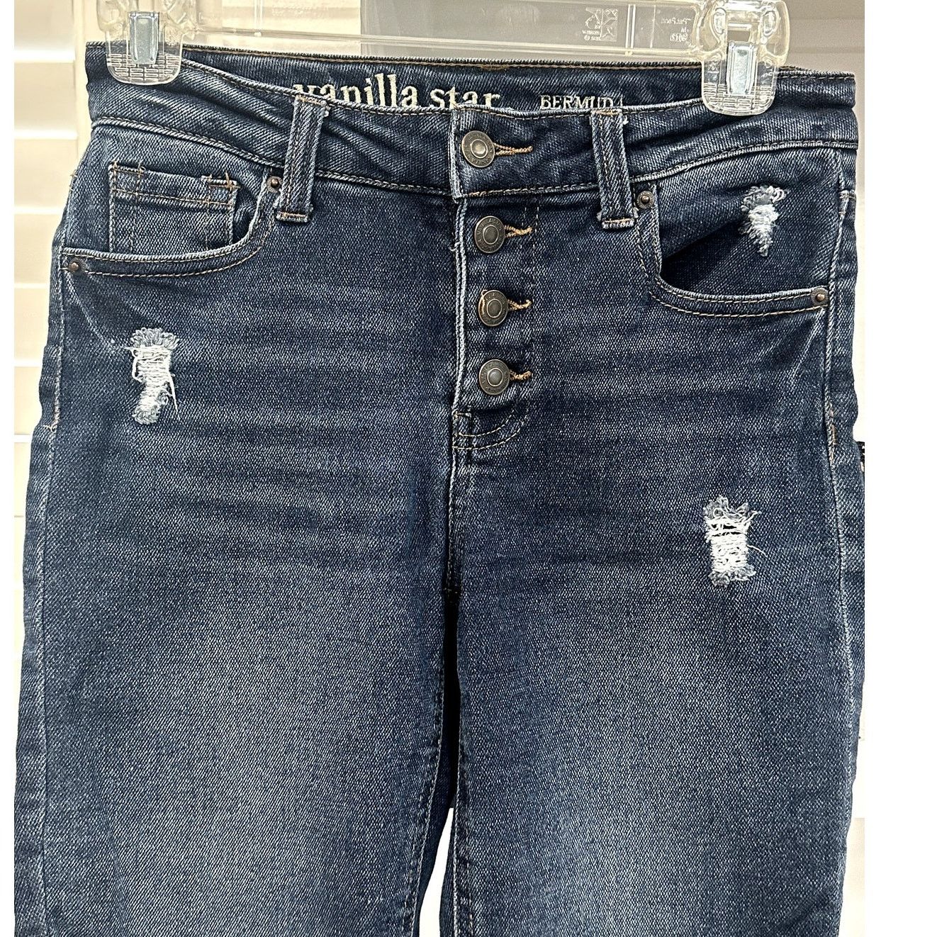 Other Vanilla Star Juniors Distressed Denim Burmuda Shorts 26/3 Size 26" / US 2 / IT 38 - 2 Thumbnail