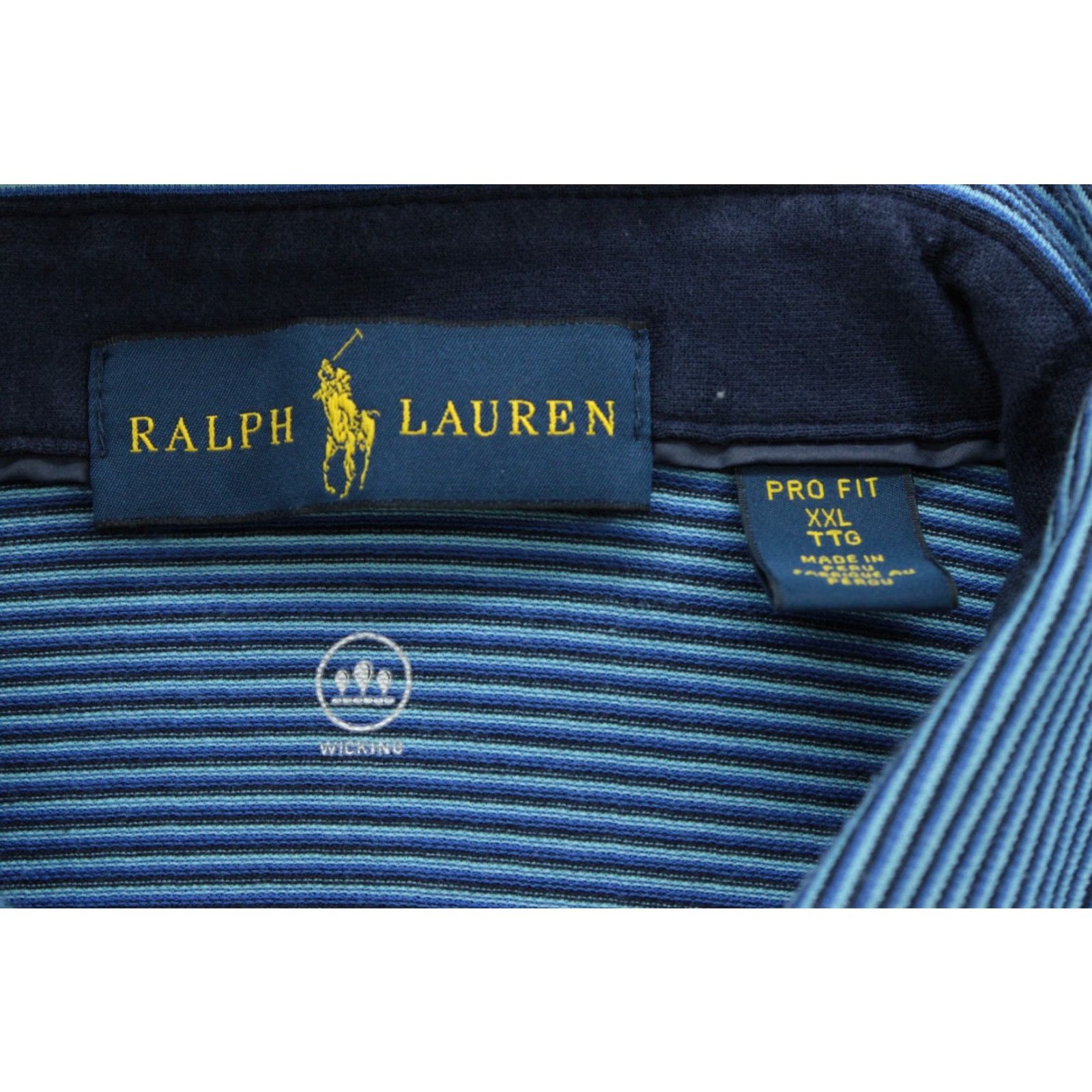 Ralph Lauren Polo Ralph Lauren Pro Fit Polo Shirt Mens Blue Striped Wicking Performance Golf Size US XXL / EU 58 / 5 - 5 Thumbnail