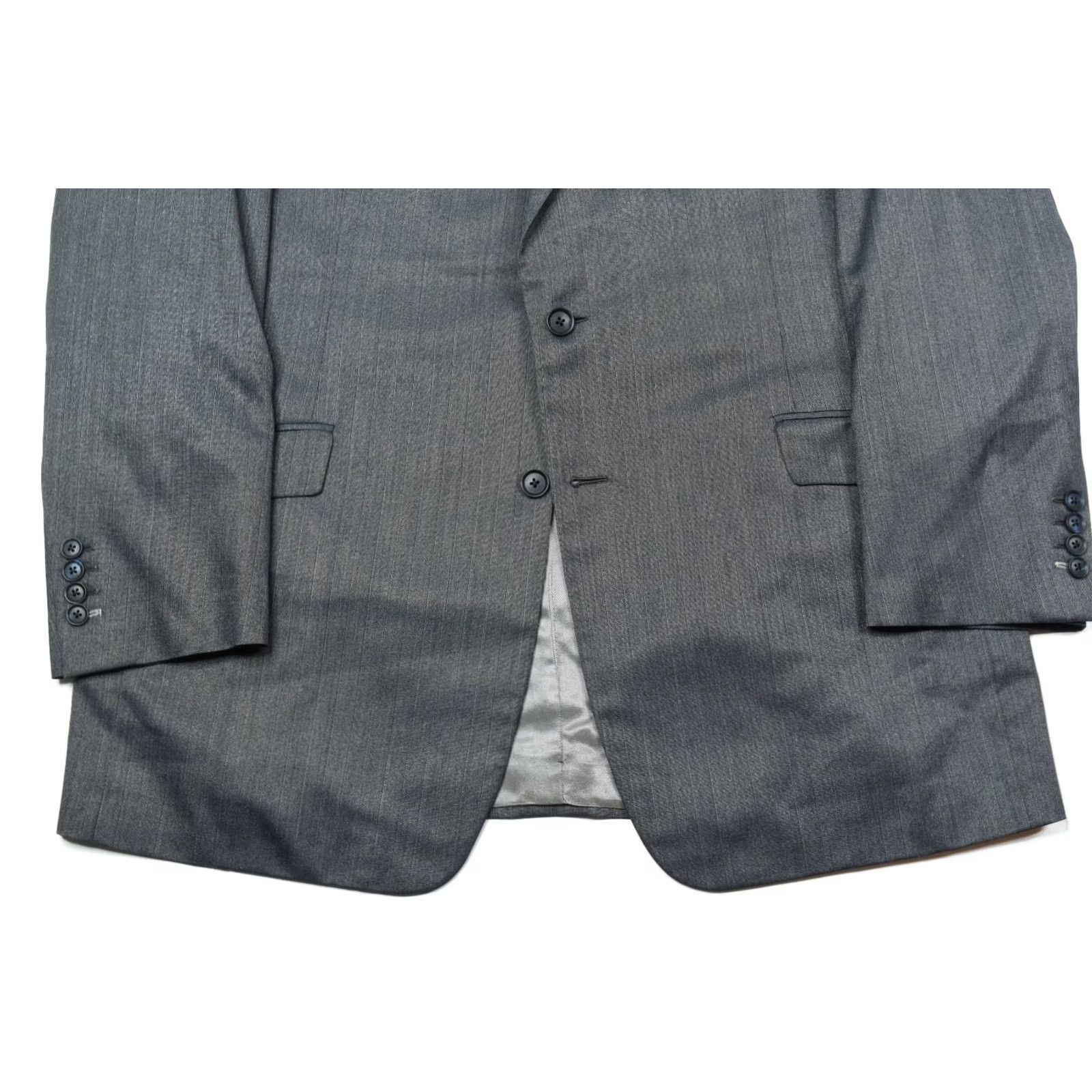 Vintage Adrian Jules SCABAL Diamond Chip Suit 46 Gray Wool Silk 150s Two-Button Mens Size 46R - 5 Thumbnail