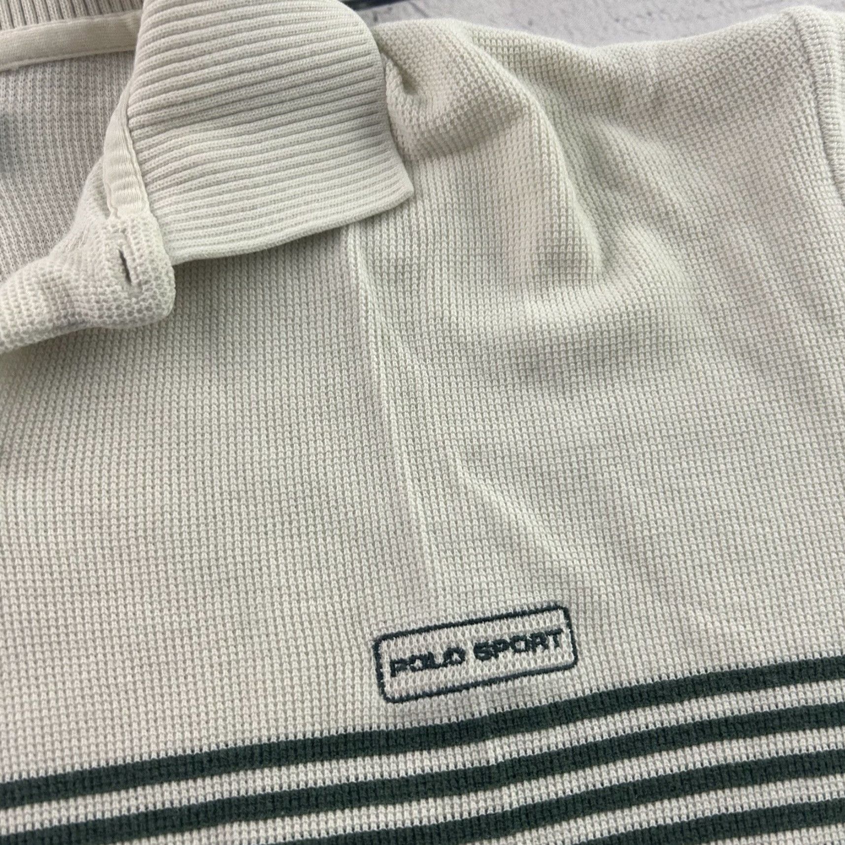 Vintage VTG Polo Sport Ralph Lauren Short Sleeve Knit Cotton Shirt Mens M Beige Shirt Size US M / EU 48-50 / 2 - 2 Thumbnail