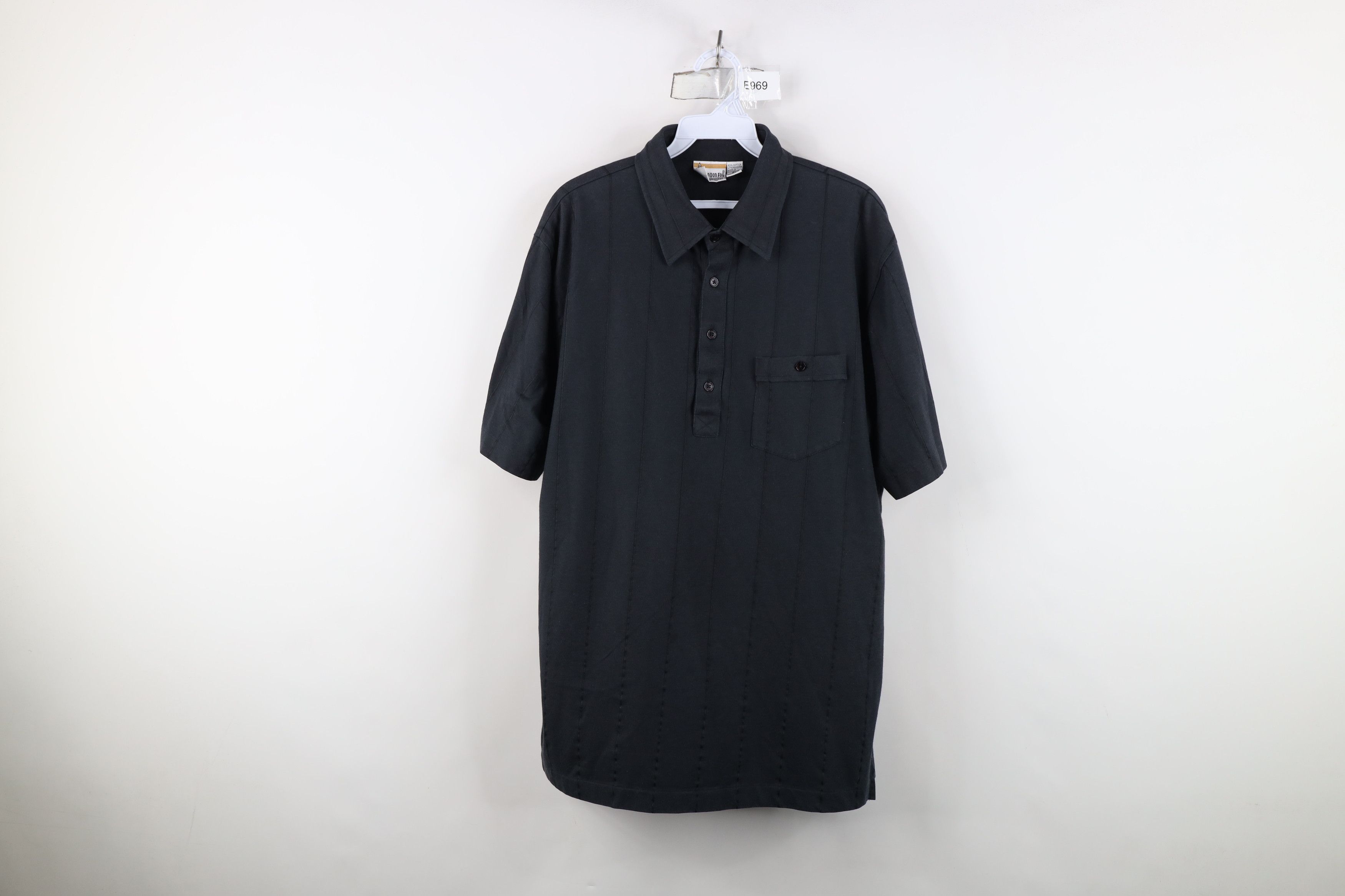 Vintage Vintage 90s Streetwear Striped Knit Golf Polo Shirt Black Size US XL / EU 56 / 4 - 1 Thumbnail