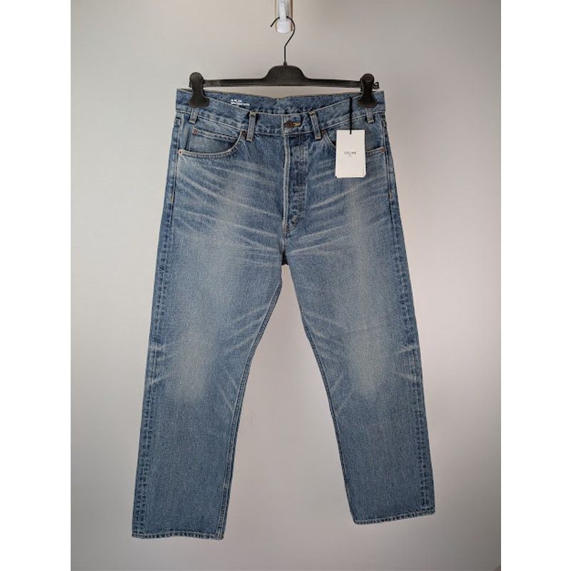 Celine o1rshd1 Straight Leg Kurt Denim Jeans in Washed Blue Size US 33 - 1 Thumbnail