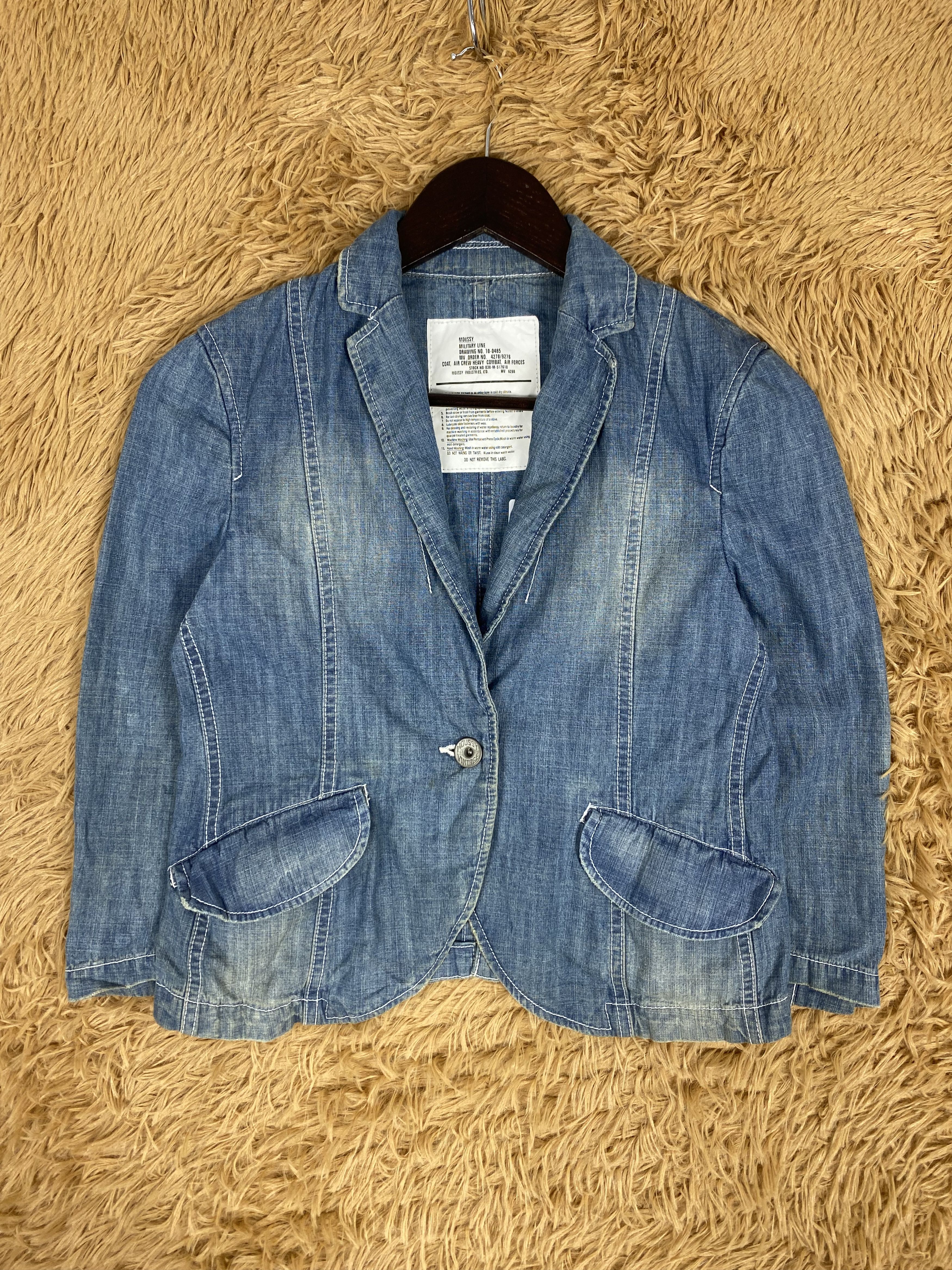 MOUSSY × Vintage Vintage Moussy MIlitary Denim Jacket Size US S / EU 44-46 / 1 - 1 Thumbnail