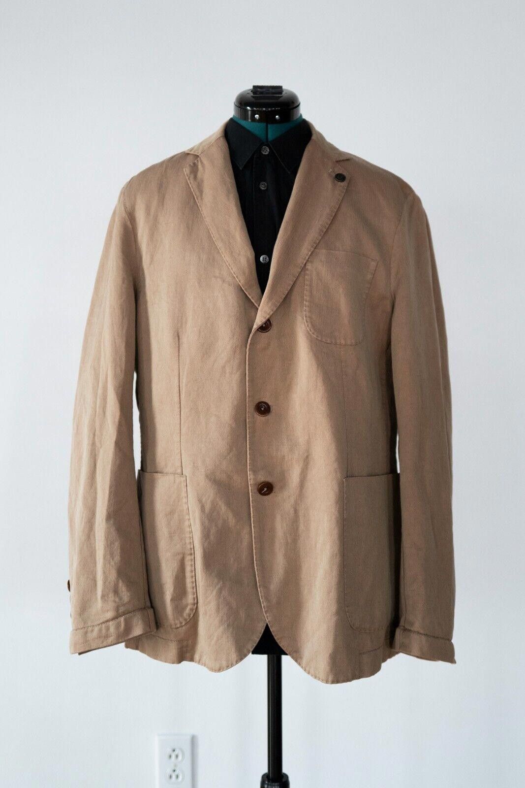 C.P. Company Vintage C.P. Company Tan Linen Blazer Sz. XL Size US XL / EU 56 / 4 - 1 Thumbnail