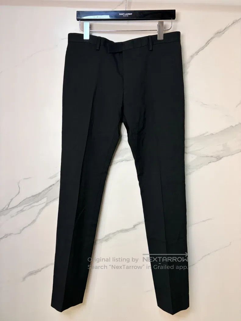 Saint Laurent Paris Saint Laurent Paris Black Wool Straight Leg Trousers Size US 34 / EU 50 - 1 Thumbnail