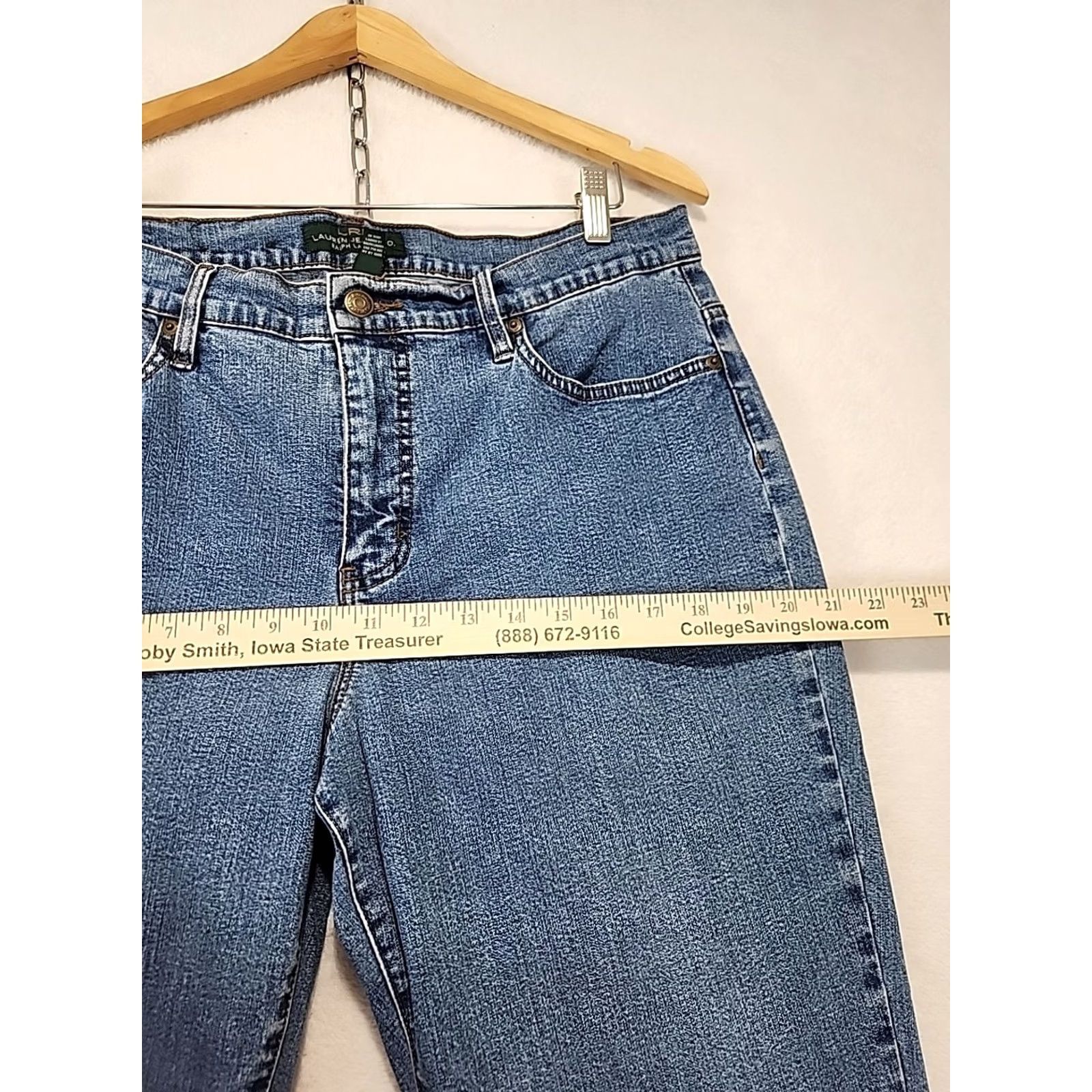Ralph Lauren VINTAGE not | LRL Lauren By Lauren Jeans Co. Classic Bootcut Blue Denim Womens Size 12 Preppy Size 34" / US 12 / IT 48 - 6 Thumbnail