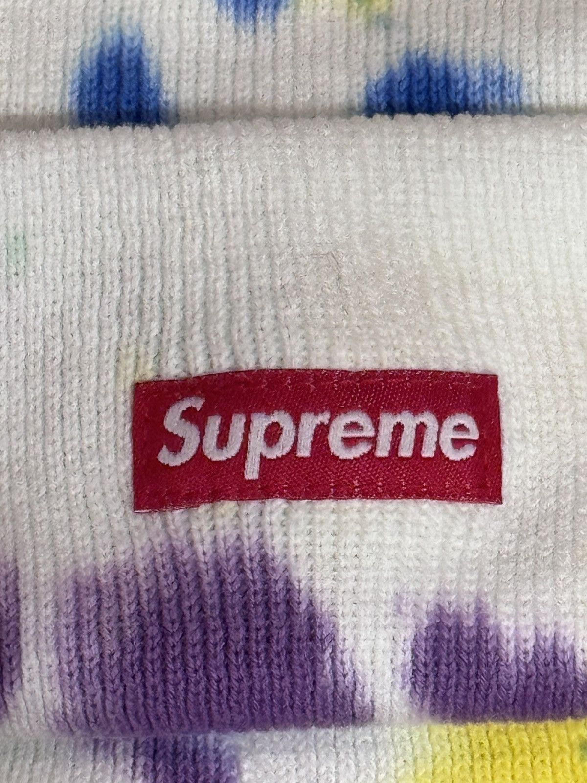 Supreme Supreme Beanie Splatter Dyed White Size ONE SIZE - 3 Thumbnail