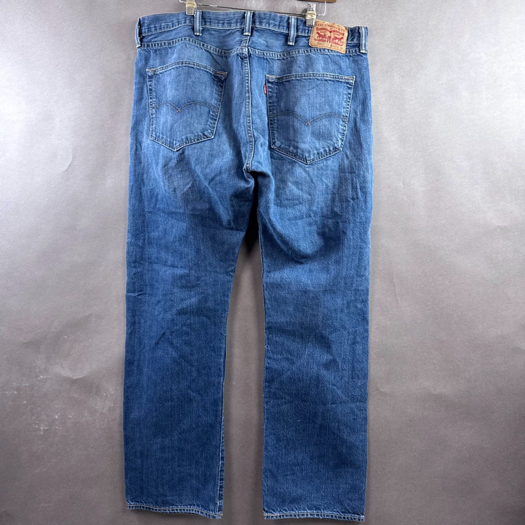 Levi's Levis 501 Jeans Mens 40x32 Blue Denim Pants Button Fly Straight Faded Work Chore Size US 40 / EU 56 - 4 Thumbnail