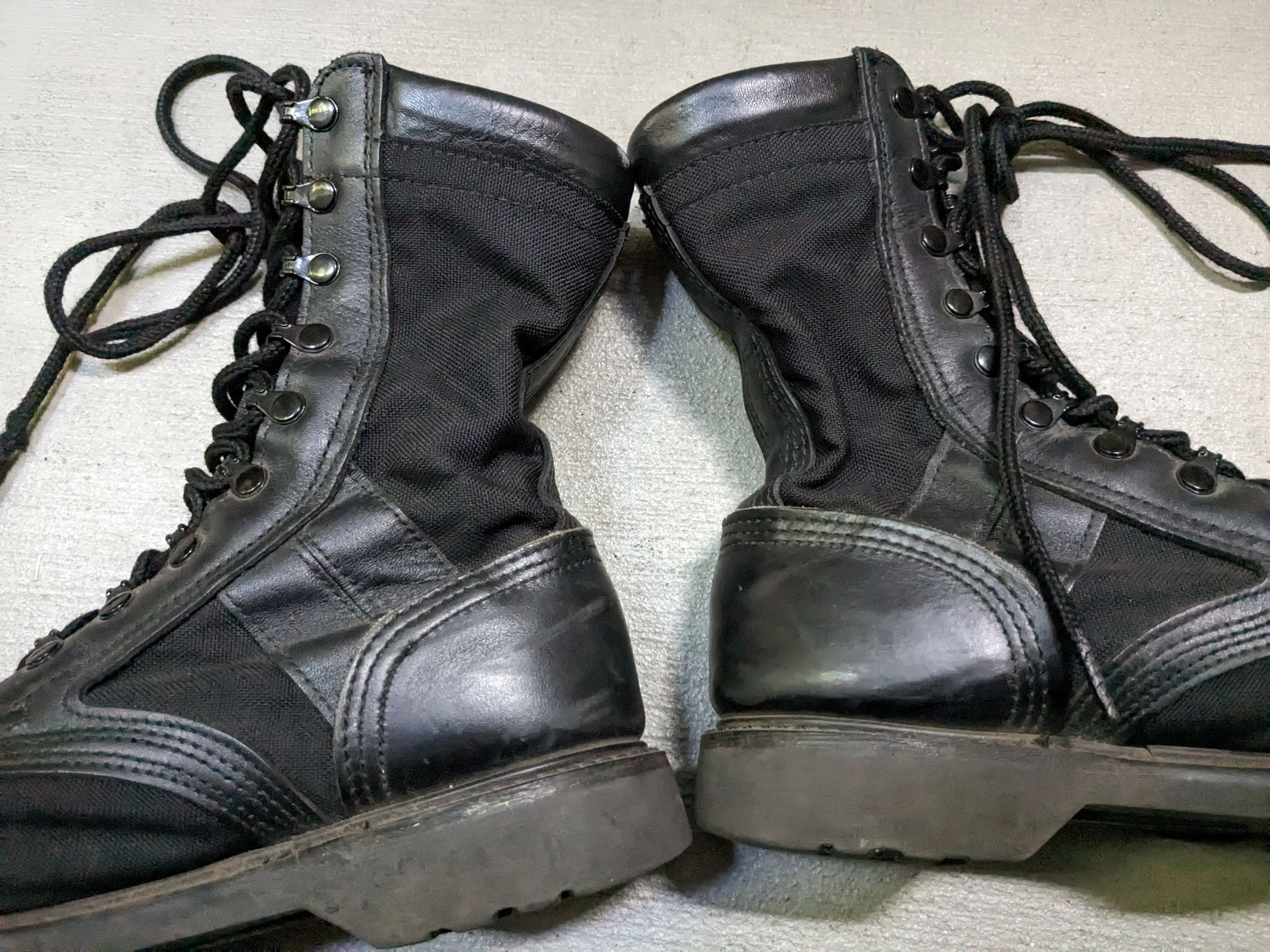 Vintage Combat Boots Size 8.5 Black Leather Biker Y2K