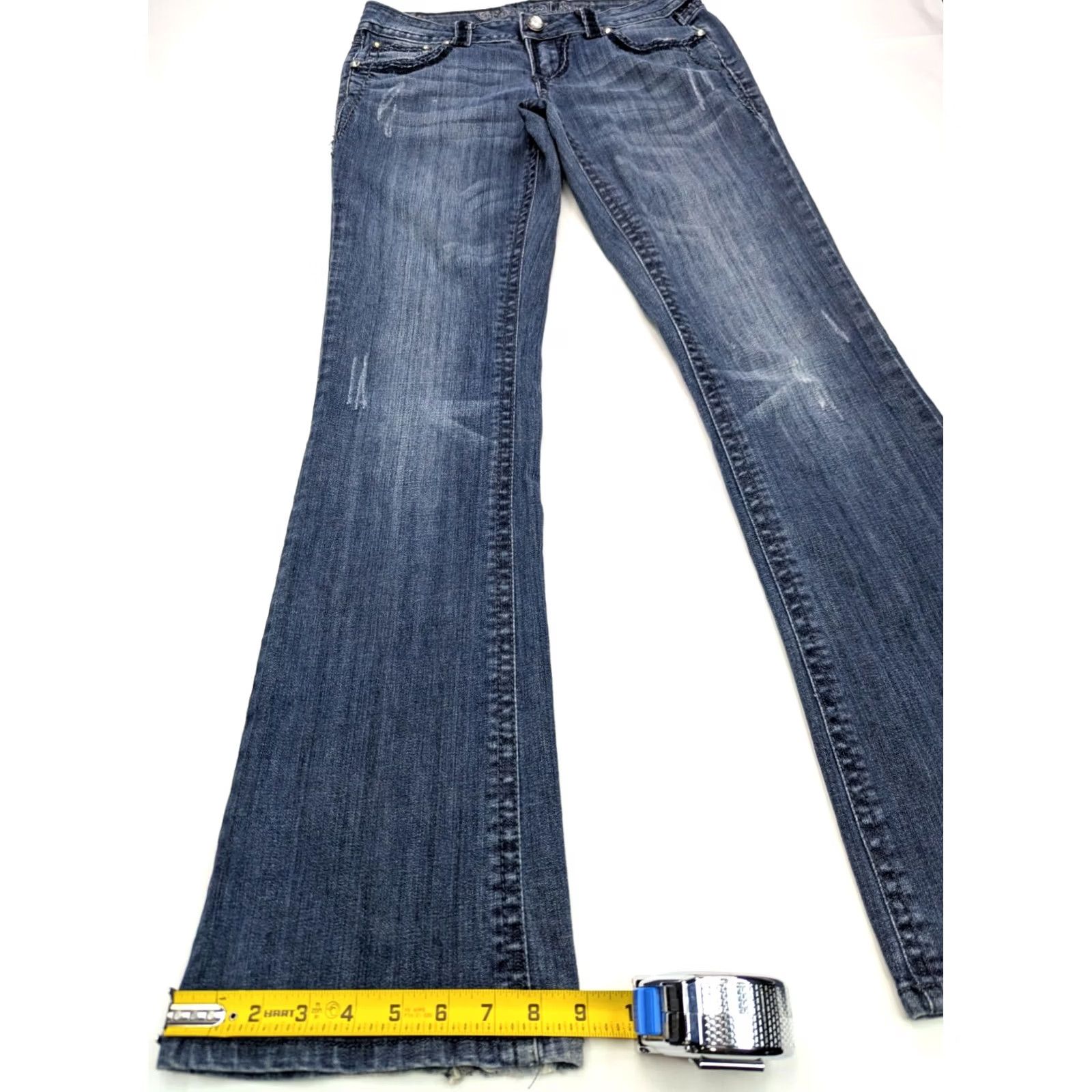Grace in LA Grace In LA Jeans Bootcut Women's 30x33 Blue Distressed Denim 5-Pocket Regular XS? Size 30" / US 8 / IT 44 - 2 Thumbnail