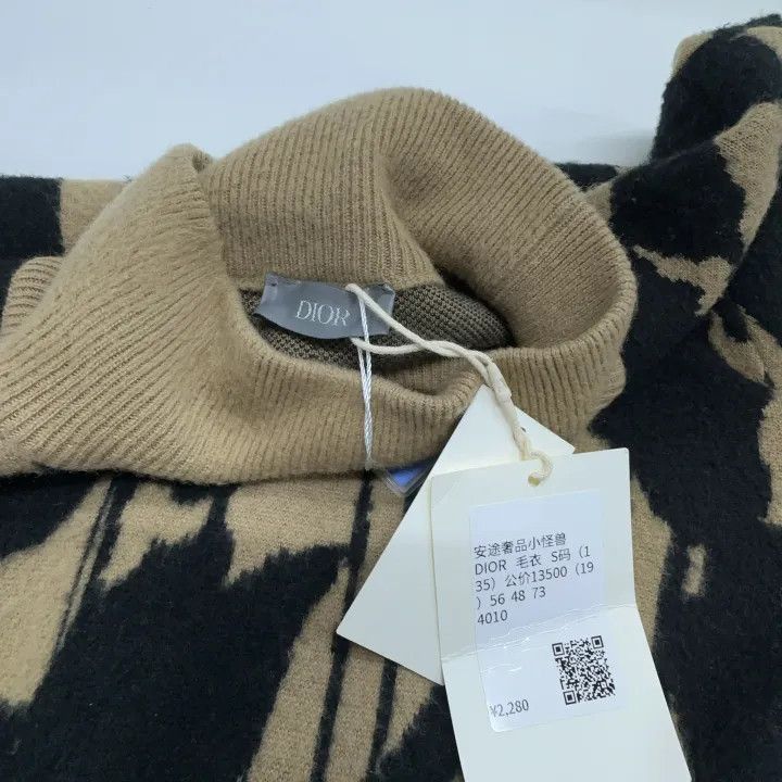 Dior Dior Dior Goat Wool Pattern Turtleneck Sweater 0079-2507 Size US S / EU 44-46 / 1 - 4 Thumbnail
