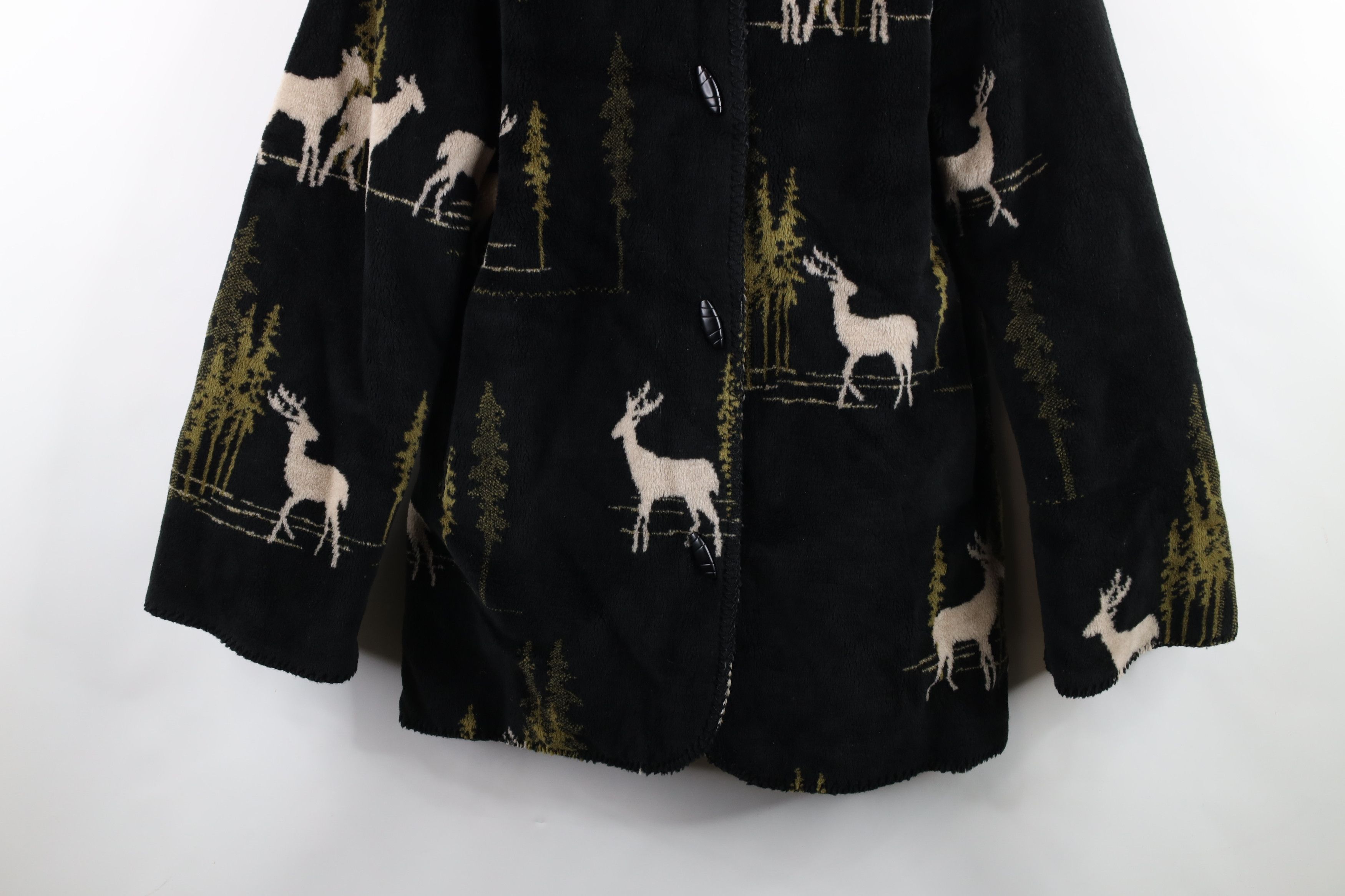 Vintage Vintage 90s Streetwear All Over Print Hooded Fleece Jacket Size L / US 10 / IT 46 - 3 Thumbnail