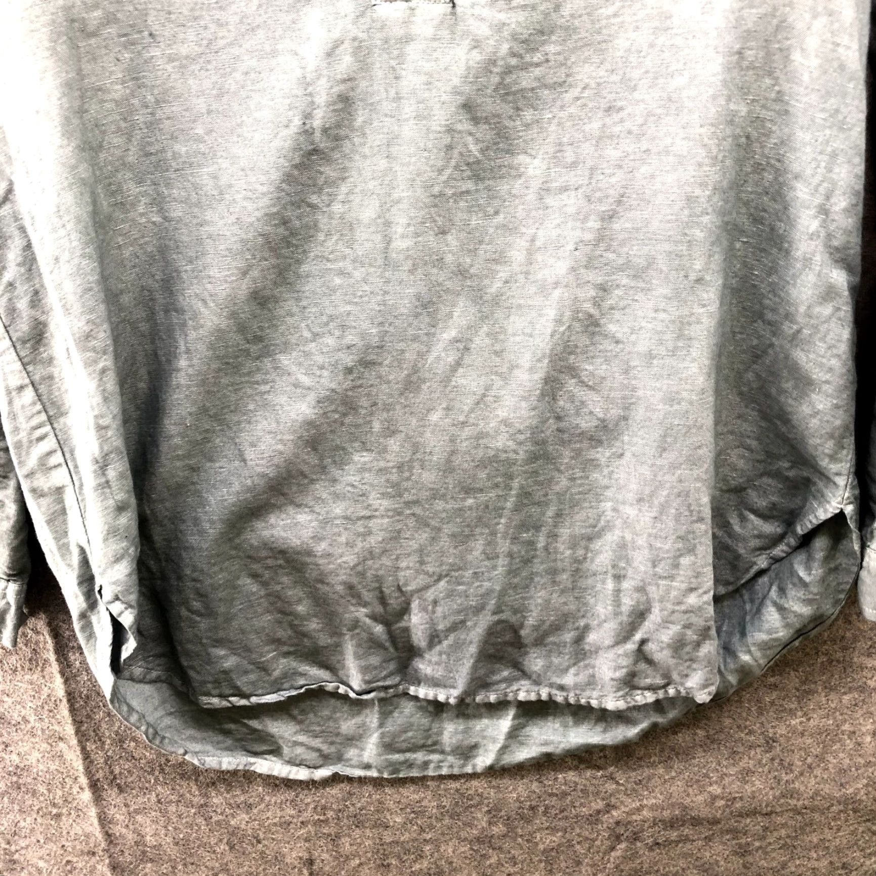 J.Crew VINTAGE J. Crew Popover Top Linen Cotton Blend Womens XXS Long Sleeve Blouse Shirt Casual Womens Gray J.CREW Bohemian Beach 2XS Size XXS / US 00 / IT 34 - 4 Thumbnail