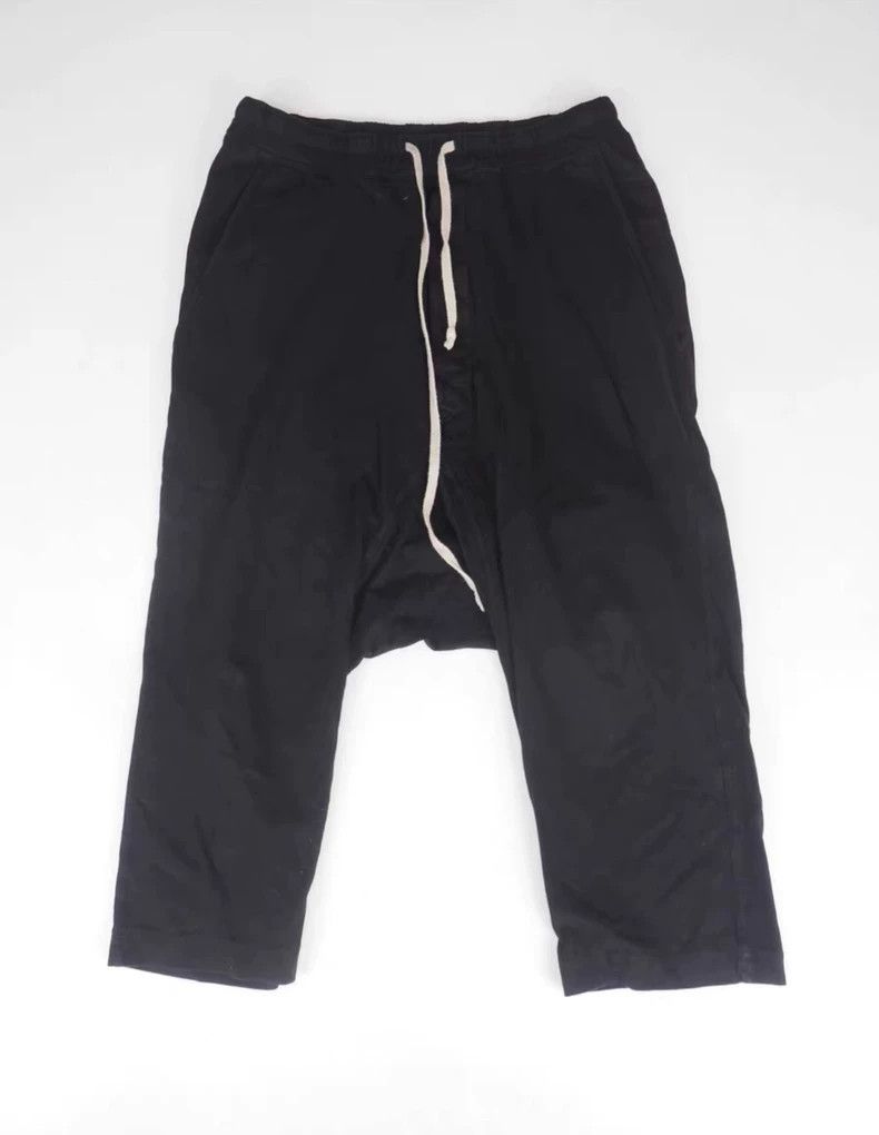 Rick Owens Rick Owens size xs SS16 black cropped pants with low crotch Size US 28 / EU 44 - 1 Thumbnail