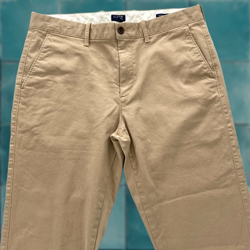 J.Crew J.CREW Flex Pants Mens 34x34 Straight Beige Chino Casual Stretch Preppy Regular Pocket Slim Front Size US 34 / EU 50 - 1 Thumbnail