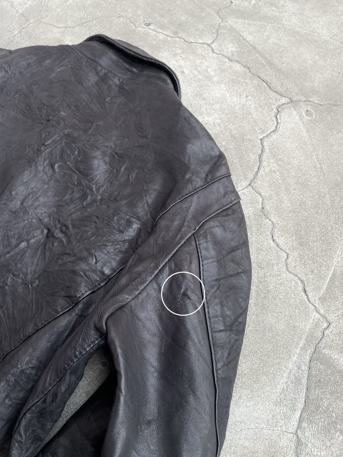 Genuine Leather Grasped Leather: Factured Zip-Jacket Size M / US 6-8 / IT 42-44 - 10 Thumbnail