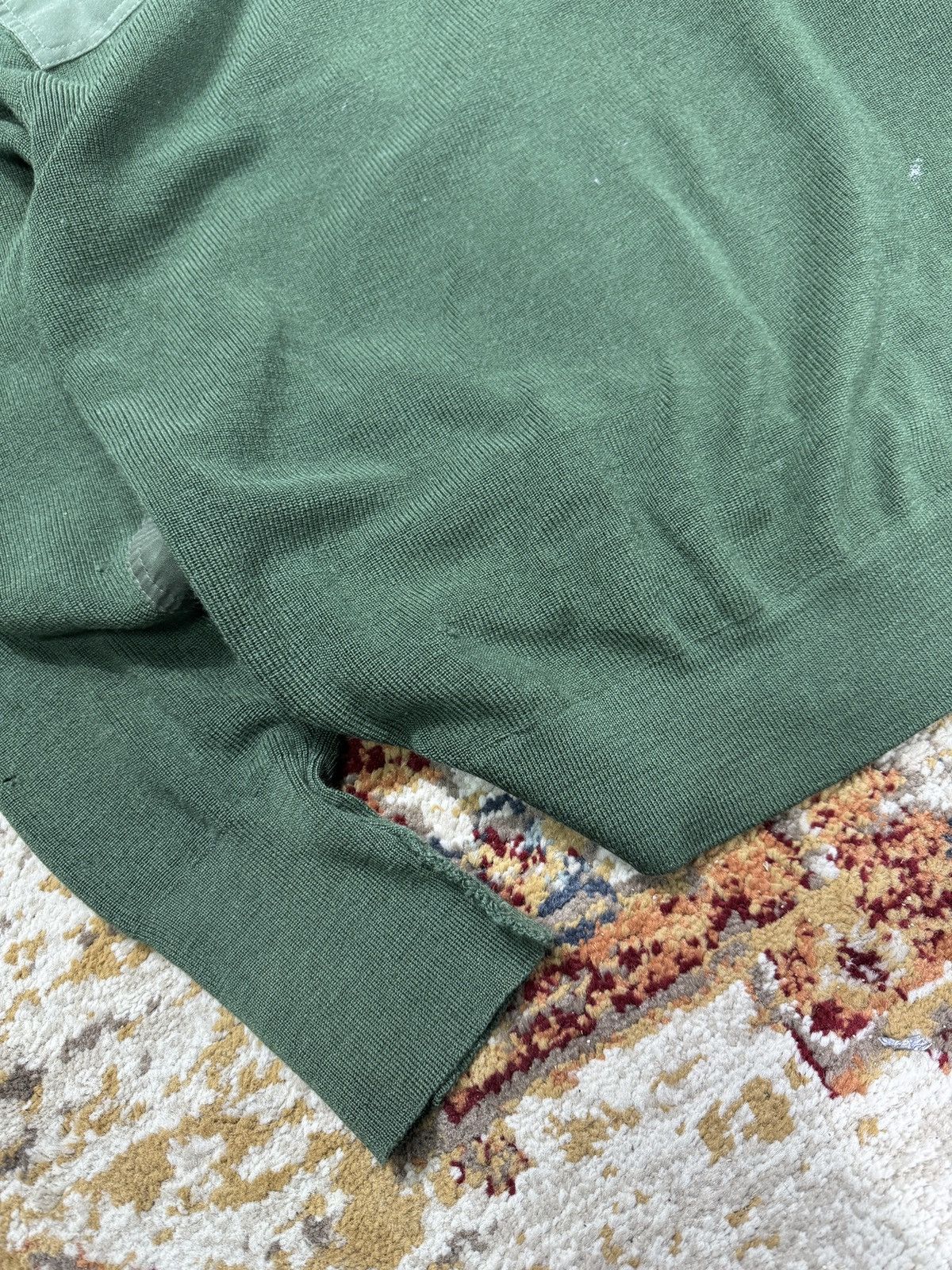 Japanese Brand 80s Polizei Trashed Vintage Wool Knit Sweater Boxy Army Size US L / EU 52-54 / 3 - 5 Thumbnail