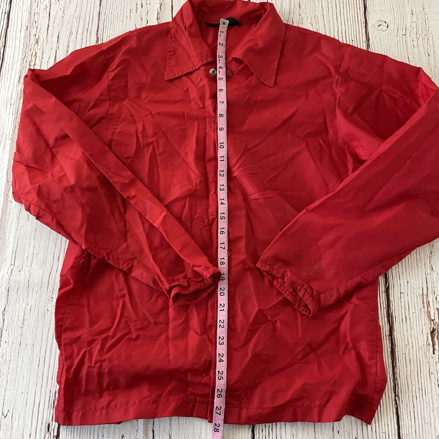 Vintage VINTAGE Spanjian Jacket Men's M Red USA Snap Nylon Windbreaker Athletic USA Shirt? Size US M / EU 48-50 / 2 - 3 Thumbnail