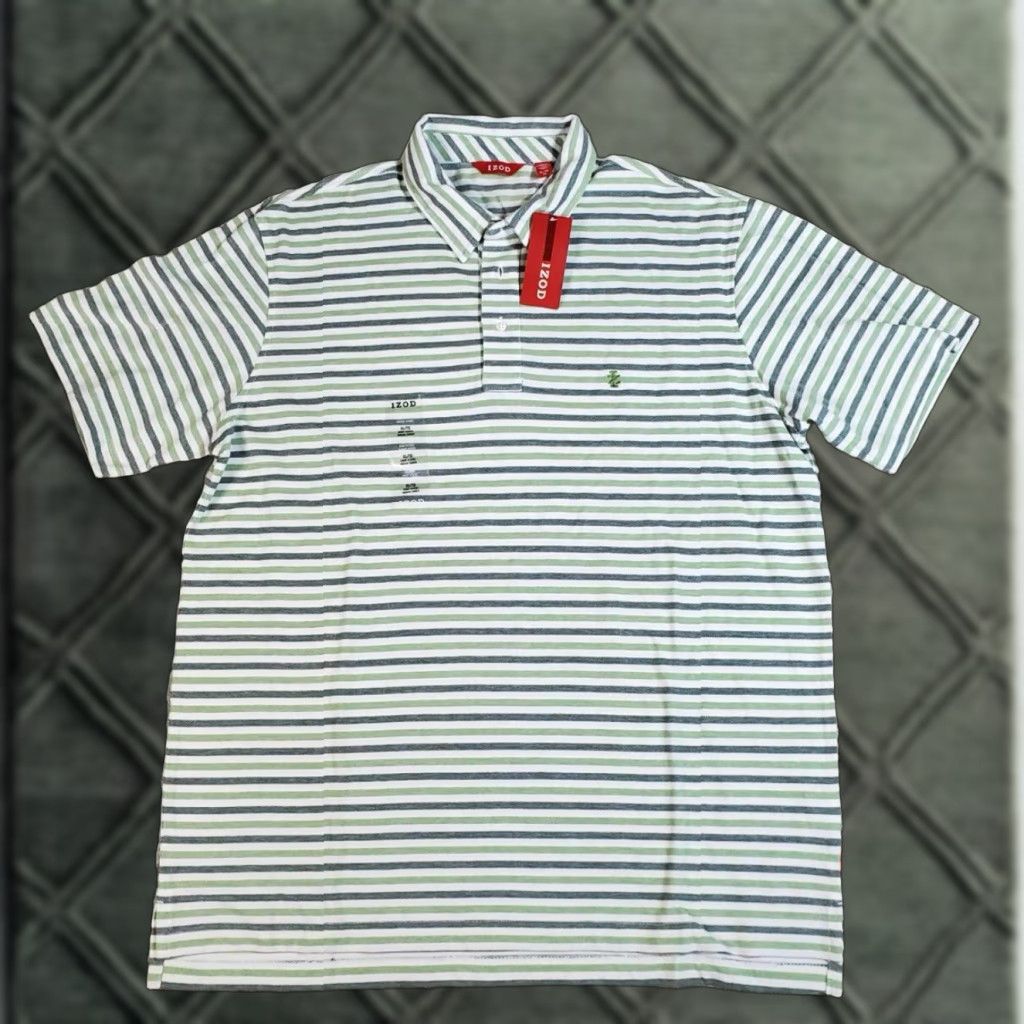 Izod IZOD Newport Oxford Polo Shirt Multicolor Striped Short Sleeve 100% Cotton Mens XL NWT MSRP 5 Size US XL / EU 56 / 4 - 1 Thumbnail