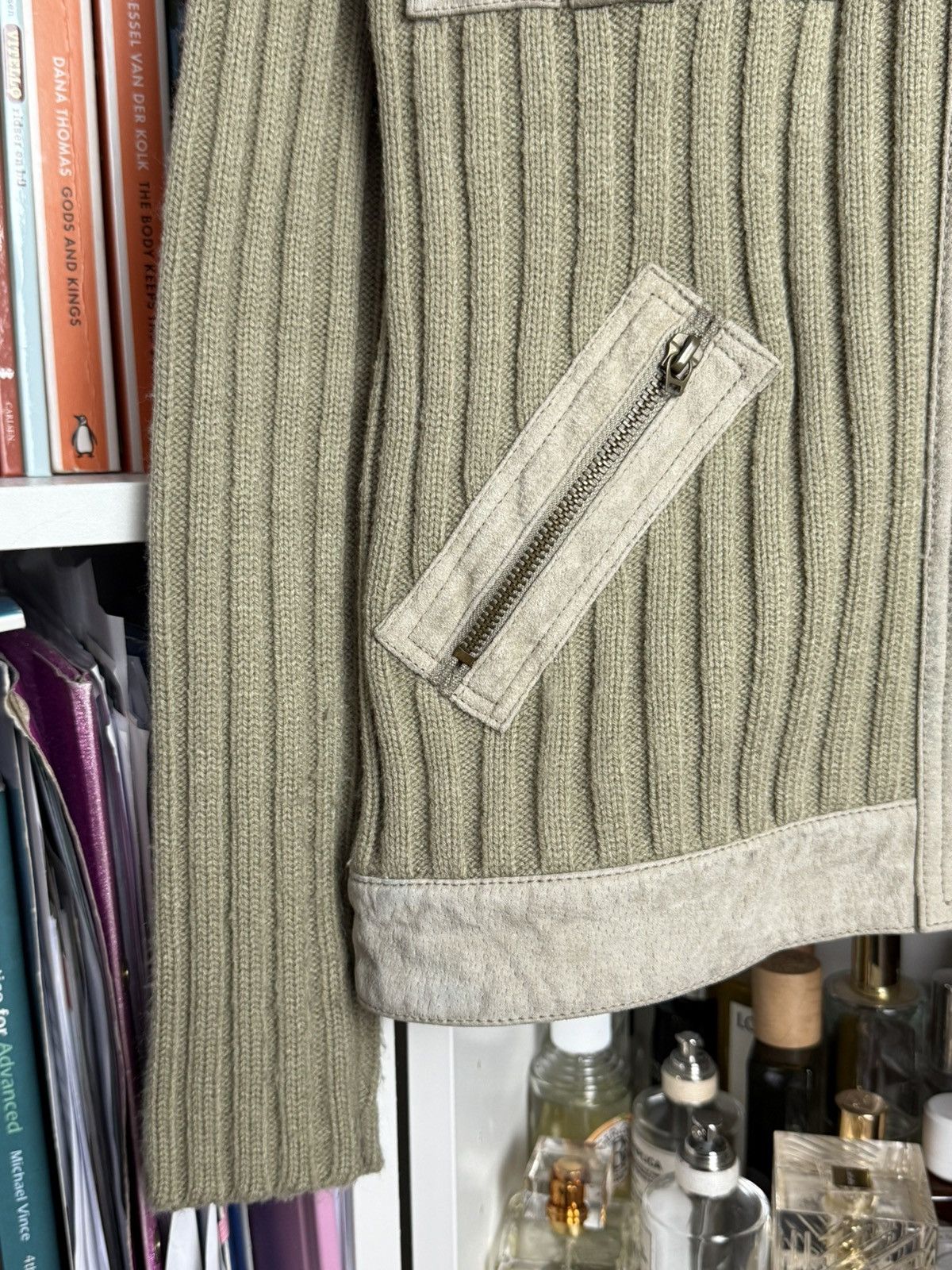 Japanese Brand Vintage y2k zip army ribbed sweater M military archive grunge Size US M / EU 48-50 / 2 - 4 Thumbnail