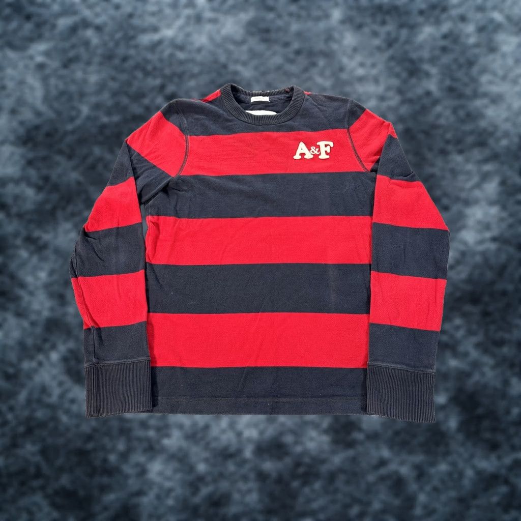 Abercrombie & Fitch Abercrombie & Fitch Shirt Mens L Striped Muscle Long Sleeve Rugby Y2K Preppy Red Size US L / EU 52-54 / 3 - 1 Thumbnail