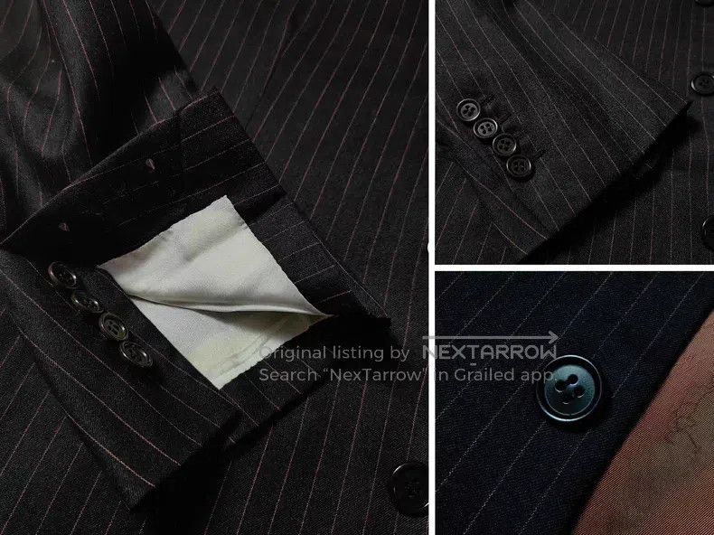 Brioni Brioni Black Striped Fully Customized Three-piece Suit Size US M / EU 48-50 / 2 - 8 Thumbnail