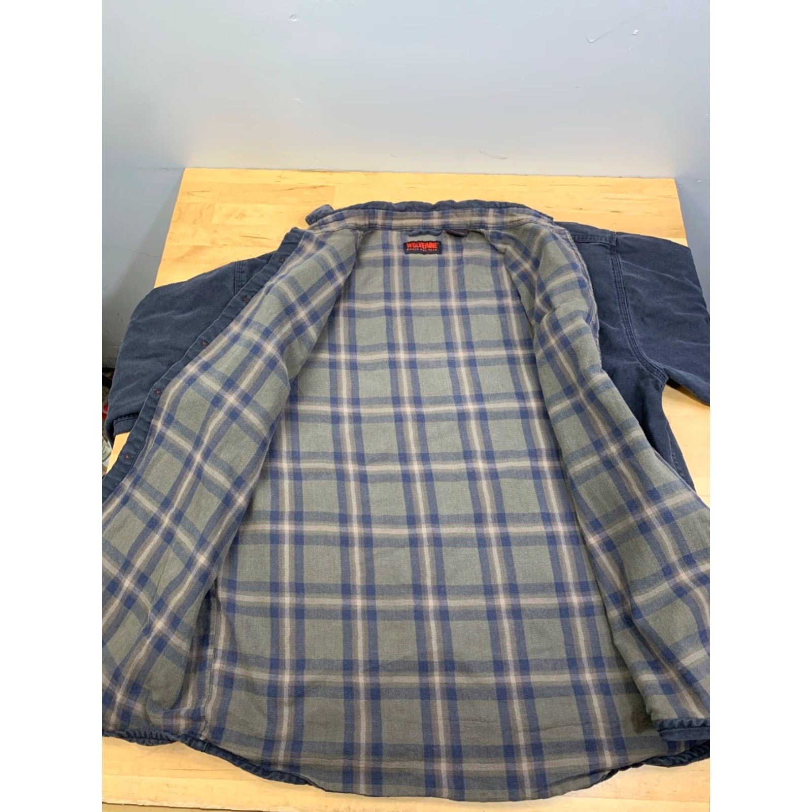 Vintage Wolverine Button-Up Shacket Mens L Work Chore Lined Plaid Blue Long Sleeve Button Size US L / EU 52-54 / 3 - 3 Thumbnail