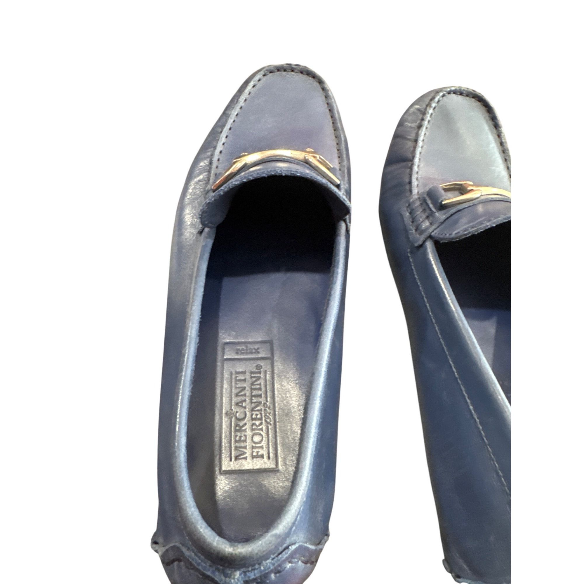 Mercanti Fiorentini Mercanti Fiorentini Mens Blue Leather Slip-On Loafers Size 1 Size US 10 / EU 43 - 13 Thumbnail
