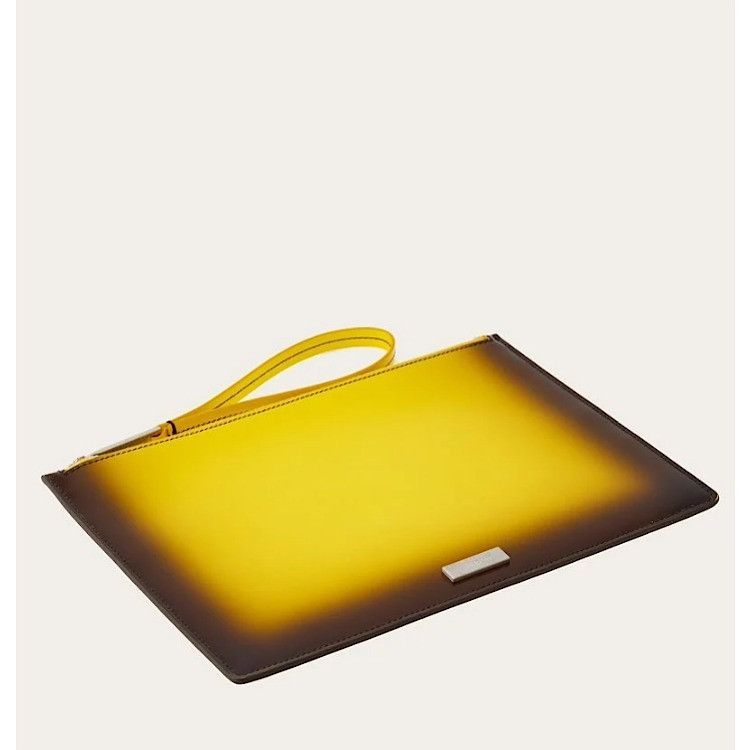 Salvatore Ferragamo o1s1rm0924 Size: OS / Pouch in Mustard/Brown Size ONE SIZE - 2 Thumbnail