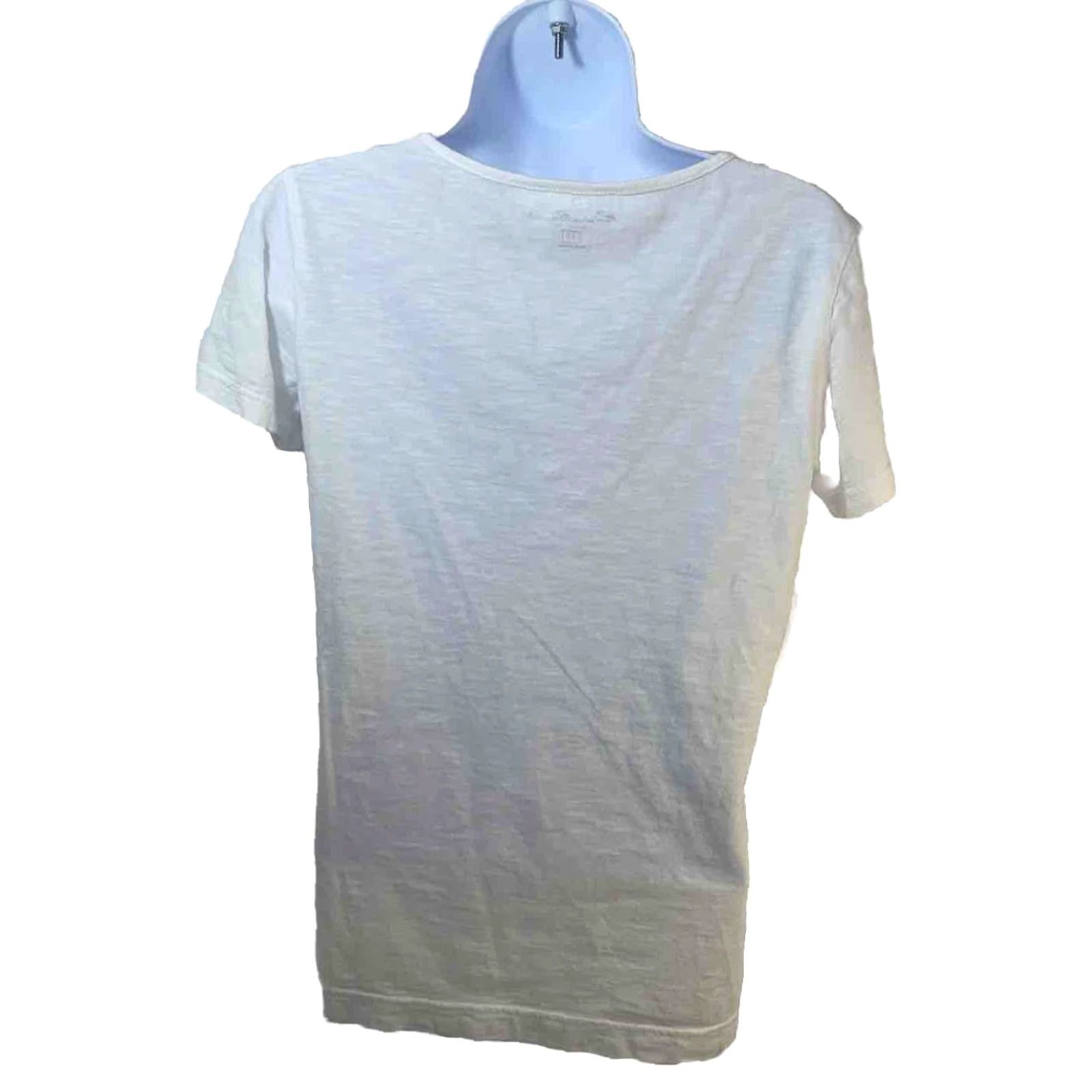 Eddie Bauer Eddie Bauer Blouse Shirt Women XS White Short Sleeve Lace V Neck Solid Pattern Regular Fit Size XS / US 0-2 / IT 36-38 - 2 Thumbnail