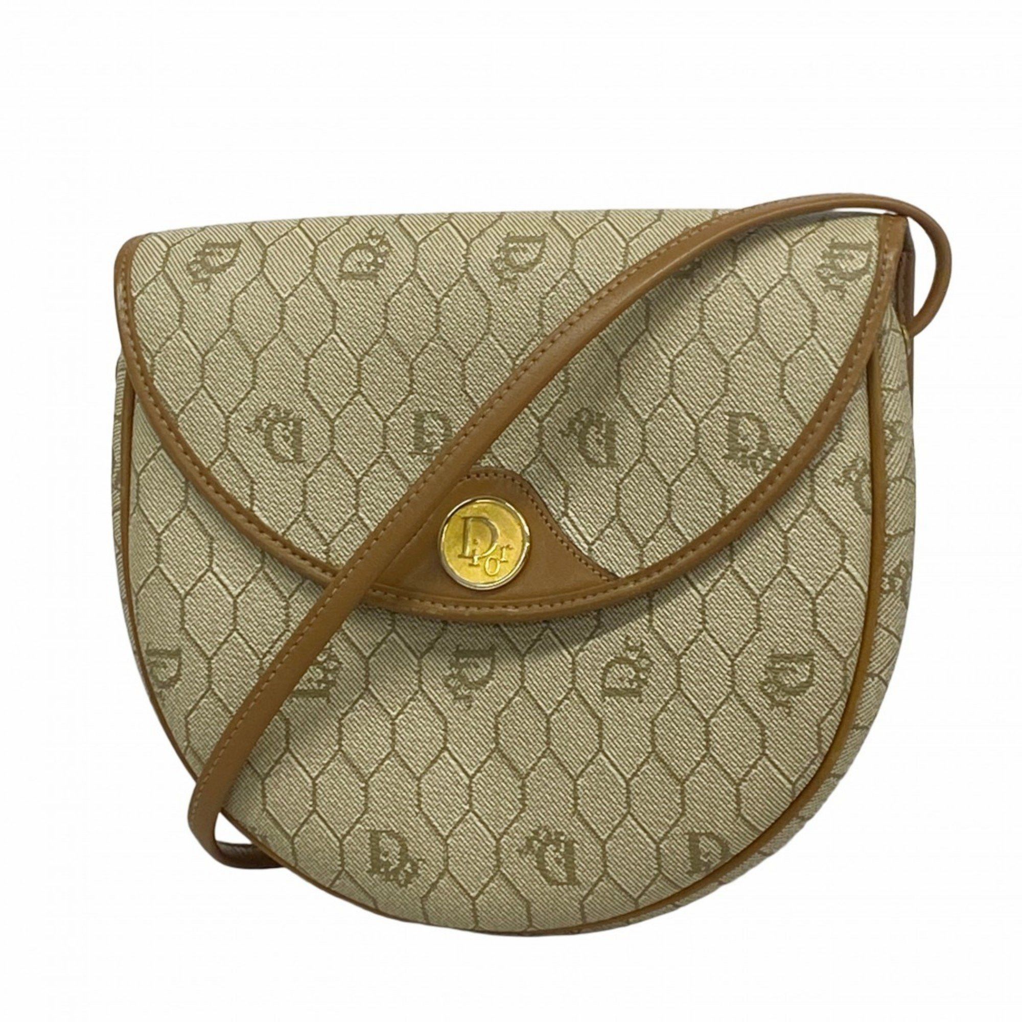 Christian Dior Shoulder Bag Honeycomb Beige Women's