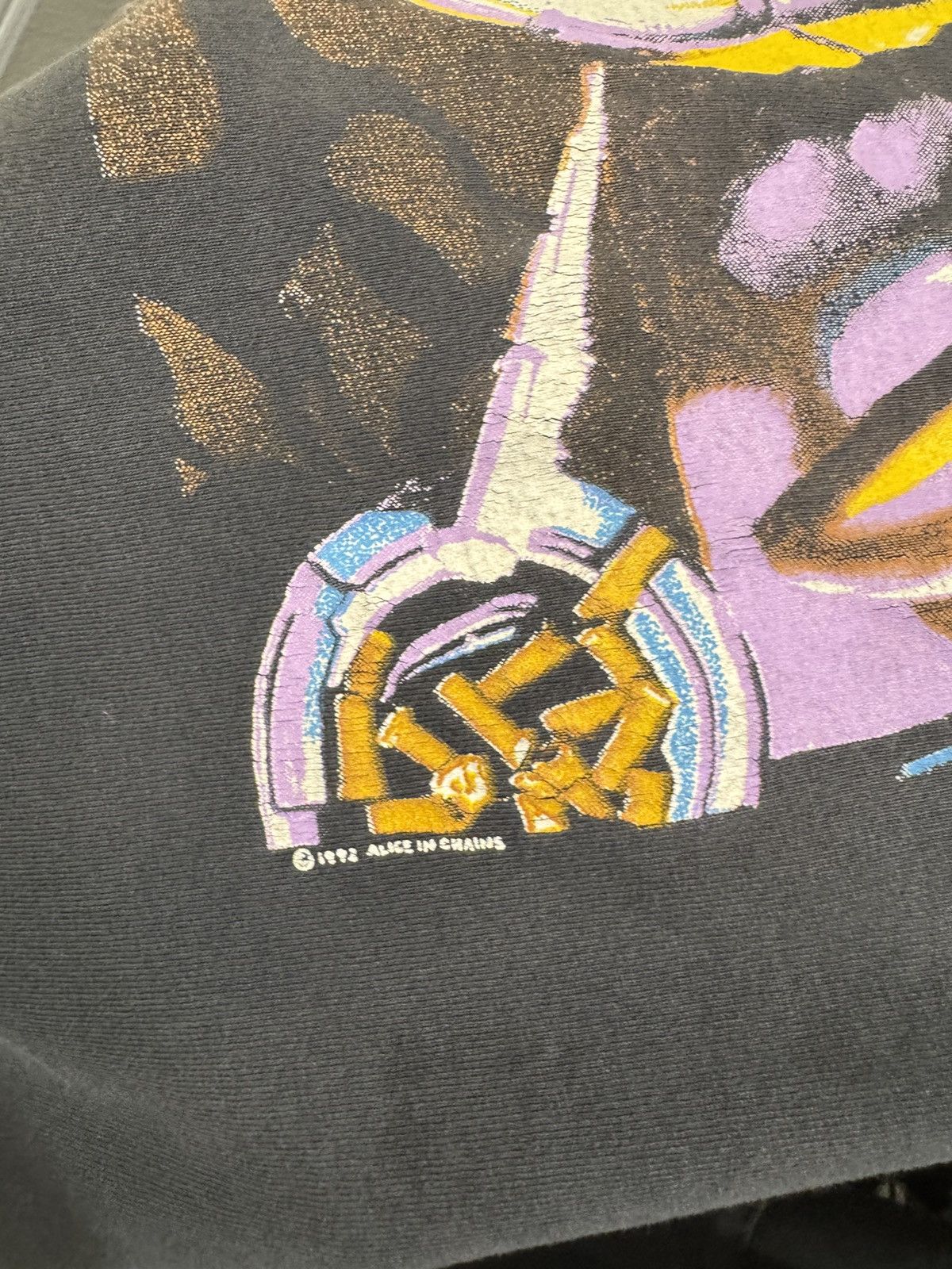 Band Tees × Vintage RARE Vintage 1992 Alice In Chains Sick Man Faded Art T-Shirt Size US L / EU 52-54 / 3 - 6 Thumbnail