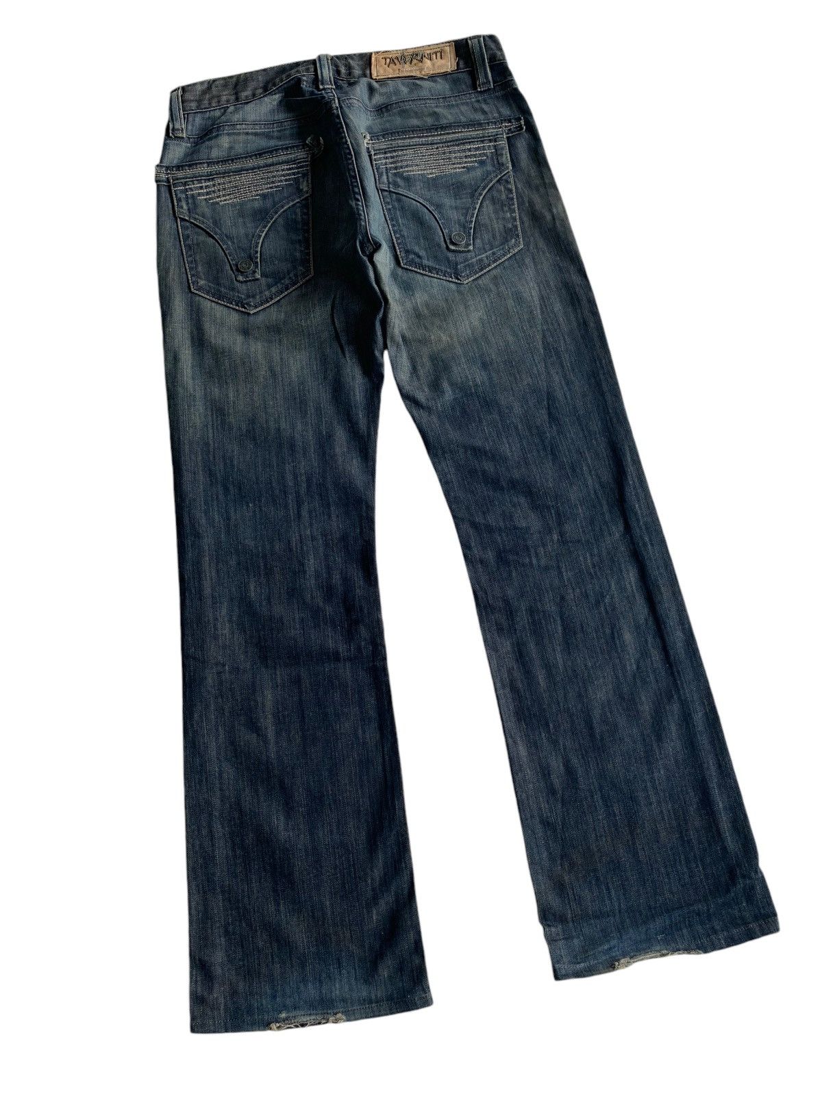 Tornado Mart FLARE Taverniti So Jeans Punk Style Distressed Denim☠️🎌 Size US 33 - 5 Thumbnail