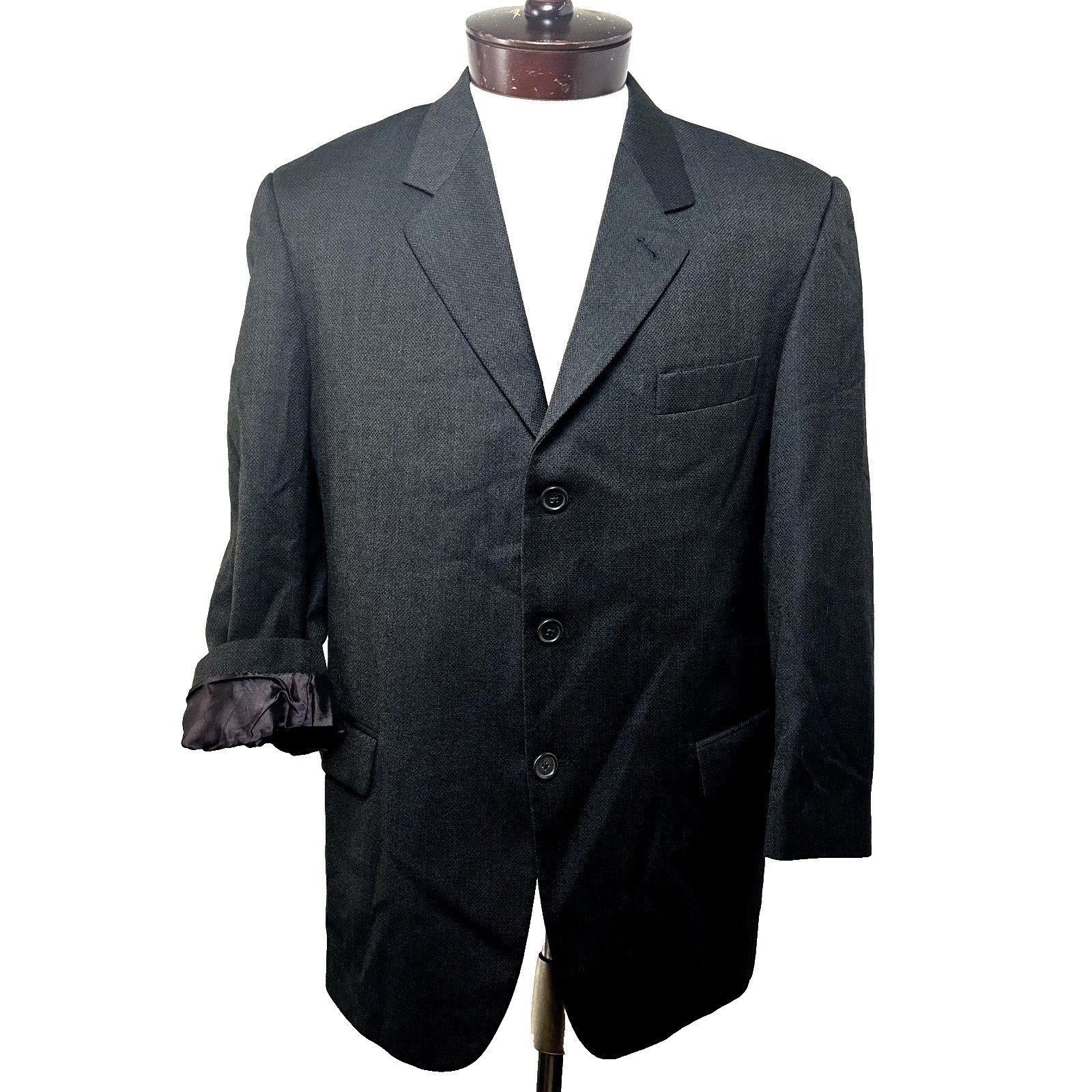 Other Mezzanotte Uomo Men's 3/4 Sleeves Green Brown Textured Blaze Size 42R - 1 Thumbnail