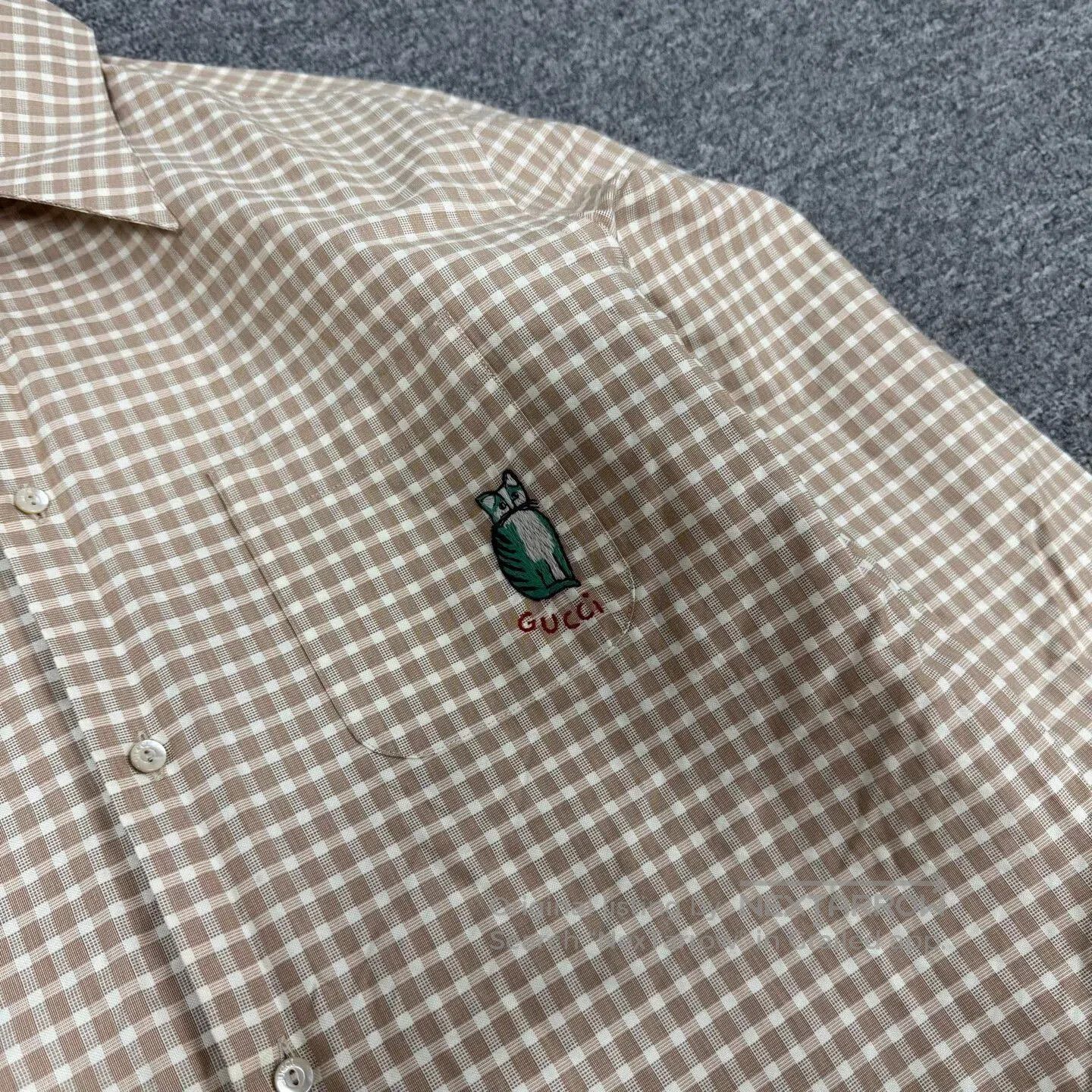 Gucci gucci embroidered checkered shirt with logo. Size US L / EU 52-54 / 3 - 5 Thumbnail