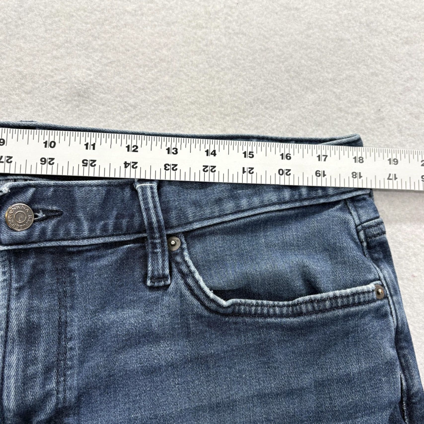 Banana Republic Banana Republic Travel Jeans Mens 36x30 Blue Athletic Taper Stretch Denim Pants Size US 36 / EU 52 - 6 Thumbnail