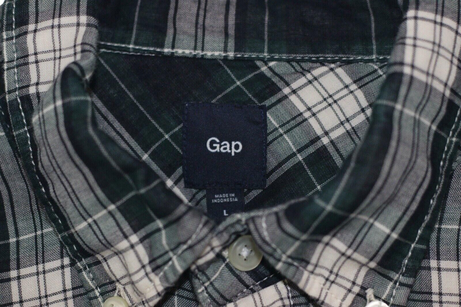 Gap Gap Mens Flannel Button Up Shirt Navy Plaid Size L Size US L / EU 52-54 / 3 - 3 Thumbnail