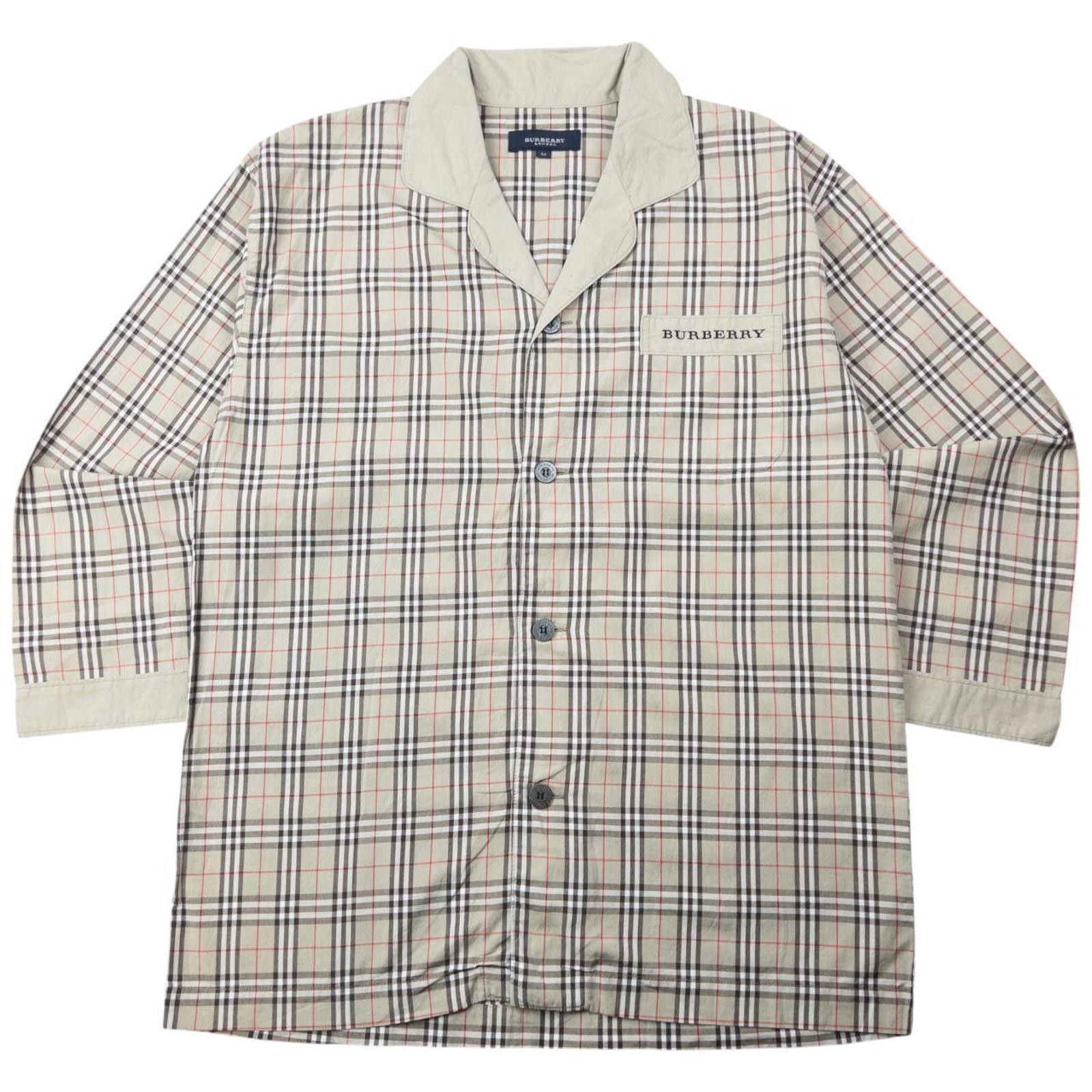 Burberry Vintage 2000s Burberry Nova Check Long Sleeve Pyjama Shirt M Size US M / EU 48-50 / 2 - 1 Thumbnail