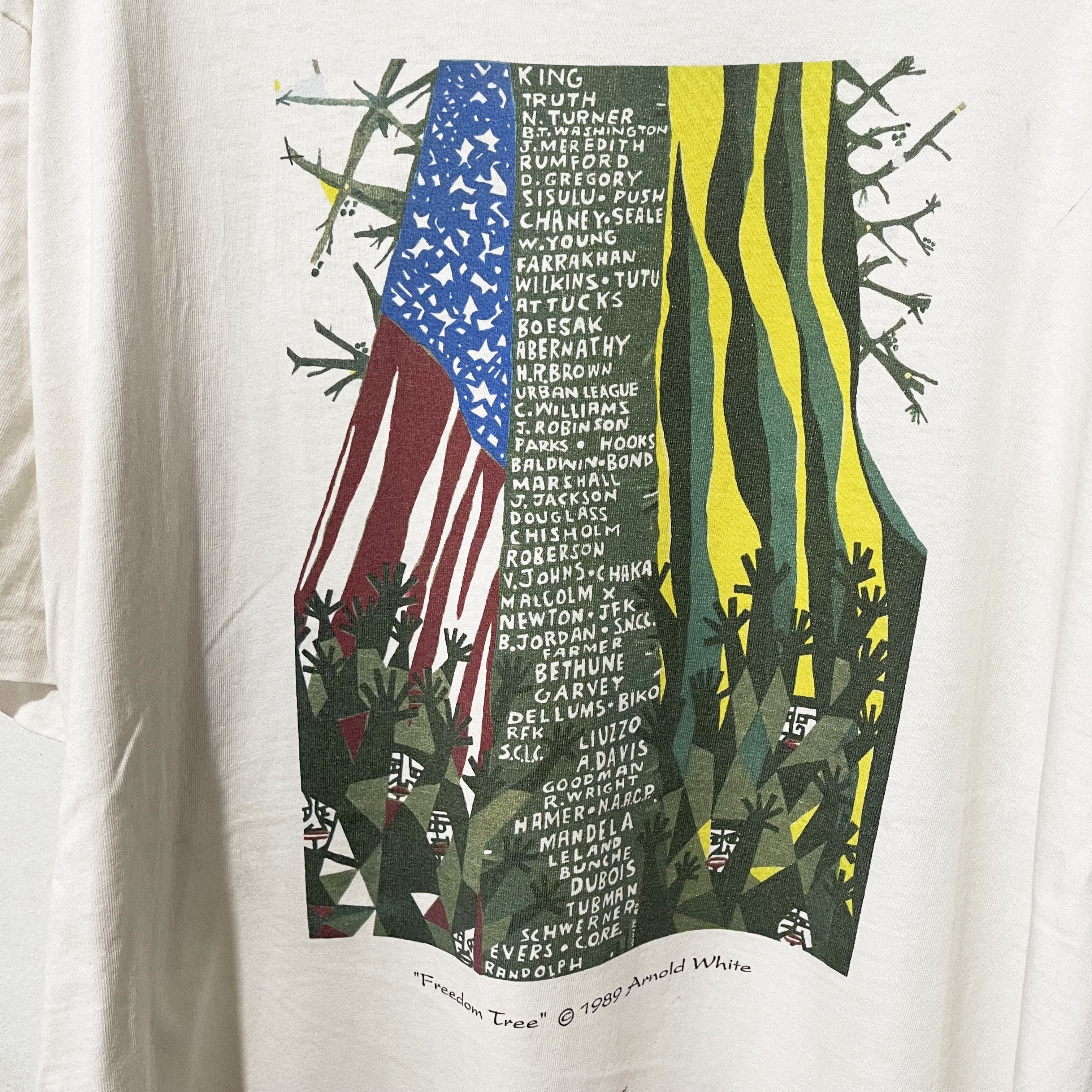 Vintage Vintage 90s Freedom Tree II Arnold White Shirt Size US XL / EU 56 / 4 - 2 Thumbnail