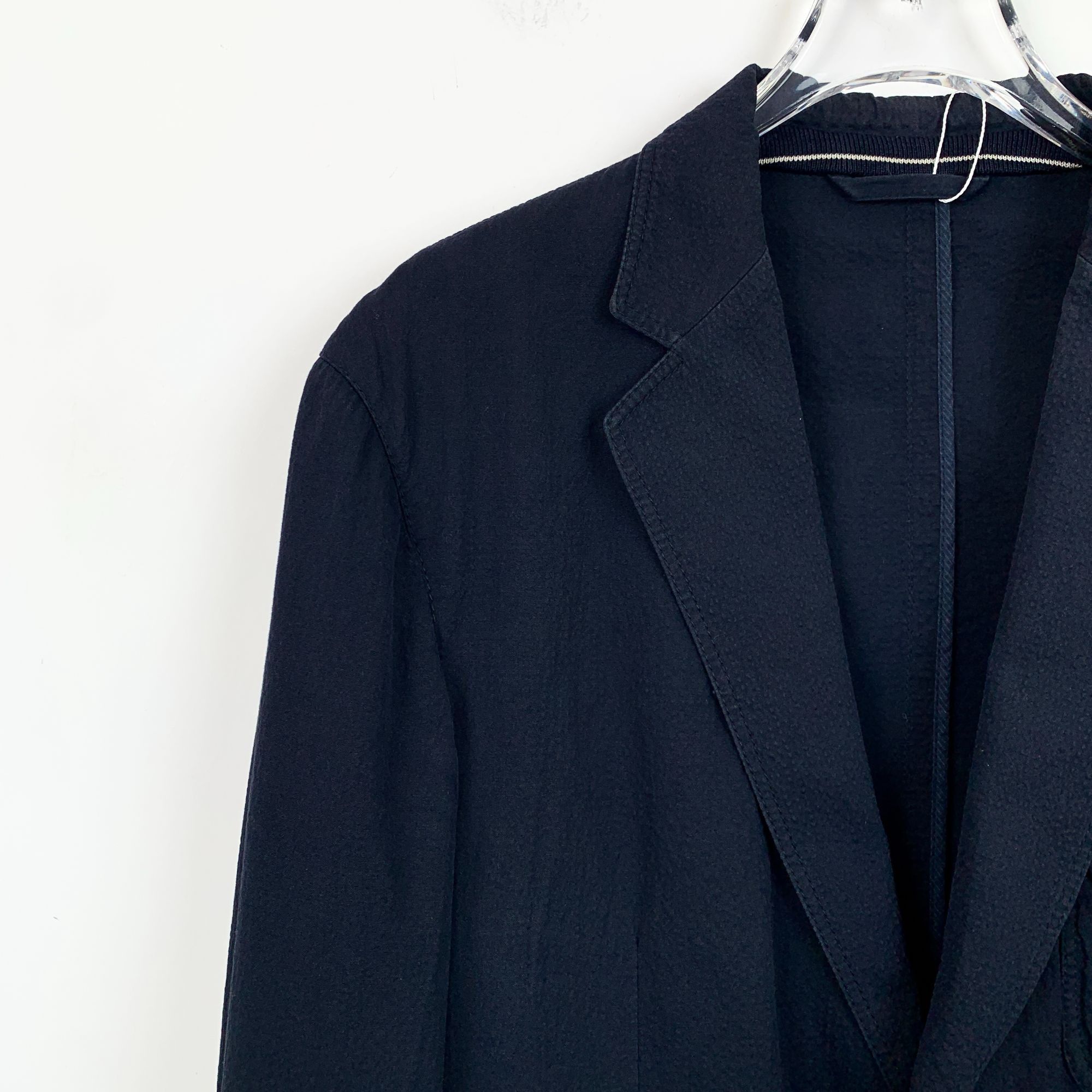 Ermenegildo Zegna Ermenegildo Zegna Mens Dark Blue Cotton Blend Suit Jacket Si Size US M / EU 48-50 / 2 - 7 Thumbnail