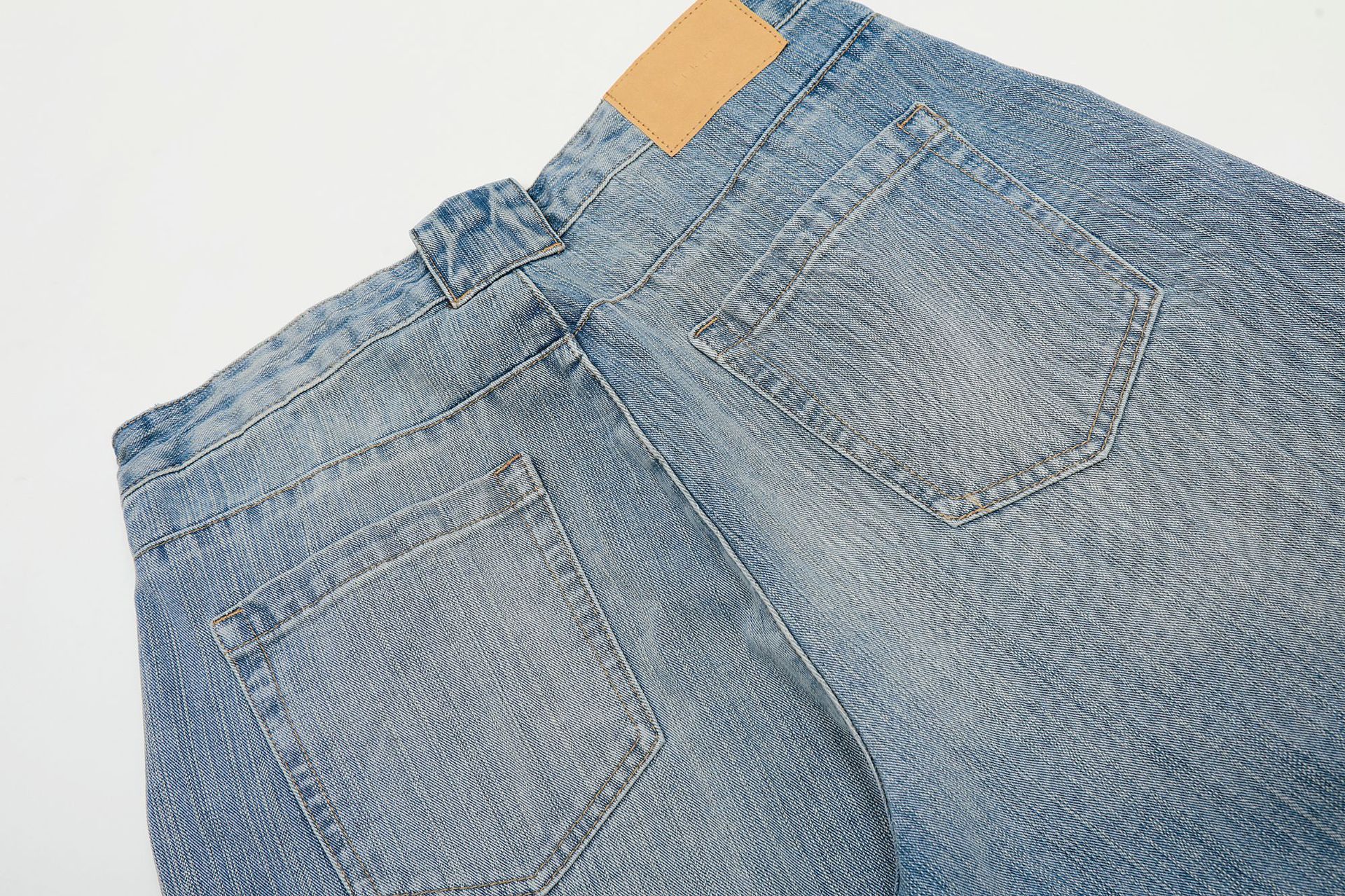 Vintage Men's retro casual washed bamboo pattern scimitar jeans Size US 32 / EU 48 - 5 Thumbnail