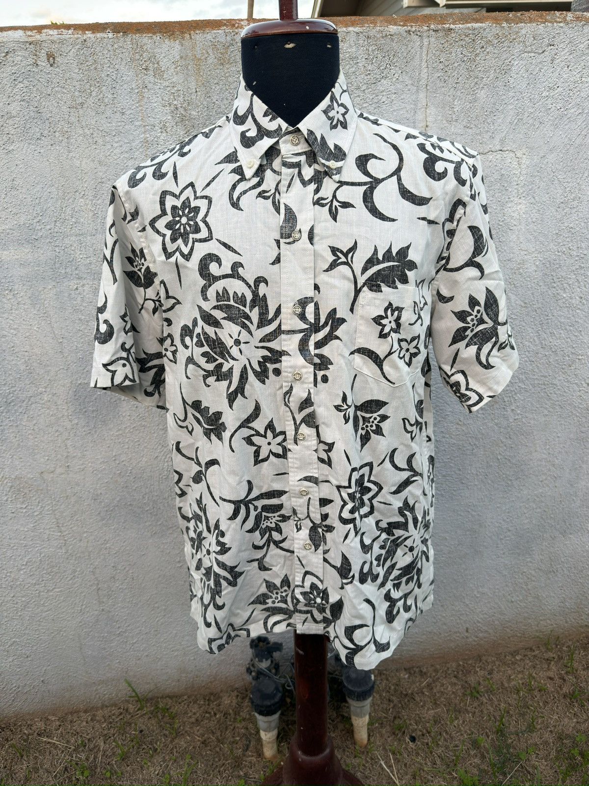 Reyn Spooner PreOwned Reyn Spooner Classic White/Black Hawaiian Men's M Size US M / EU 48-50 / 2 - 1 Thumbnail